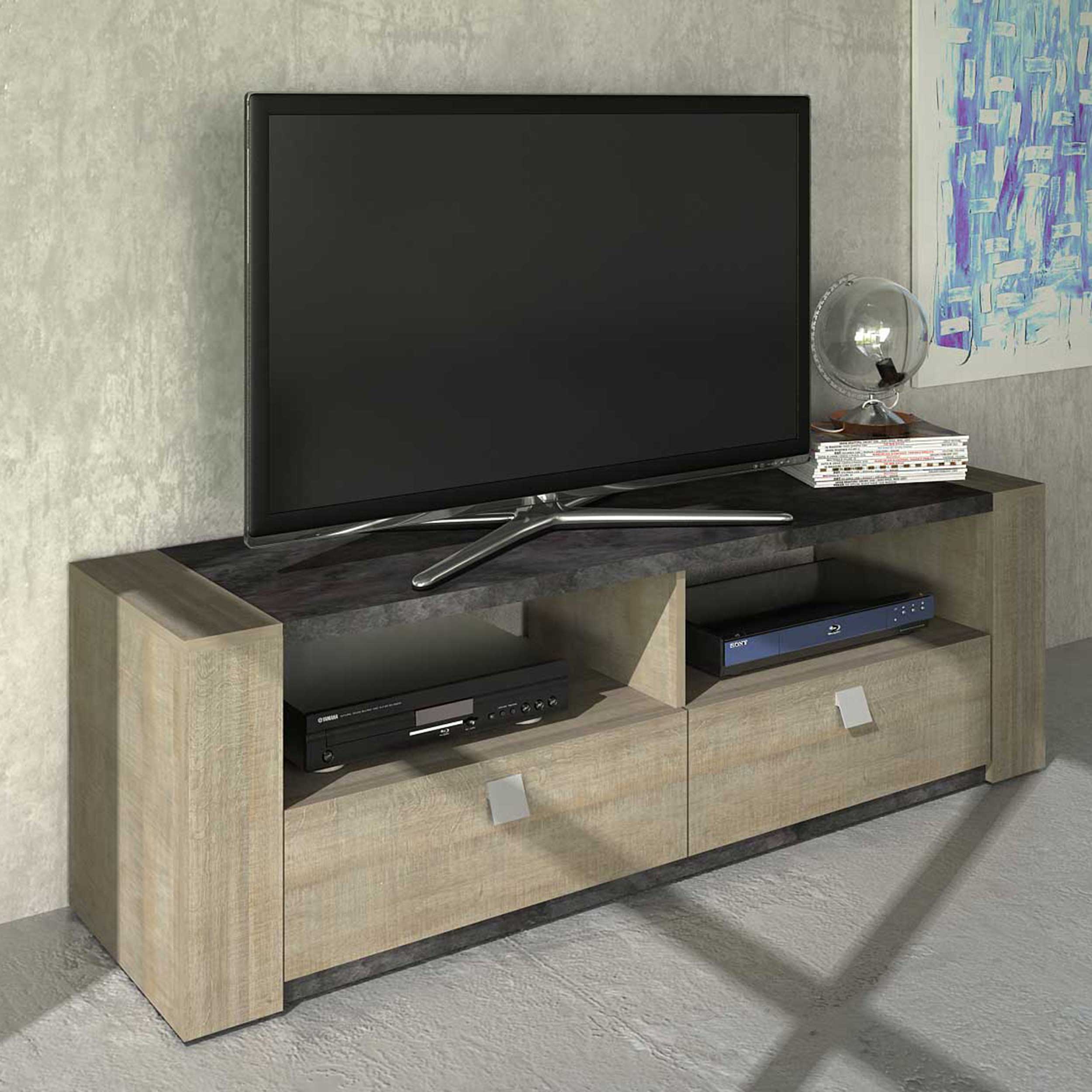 Meuble tv Iris 155cm - gris béton