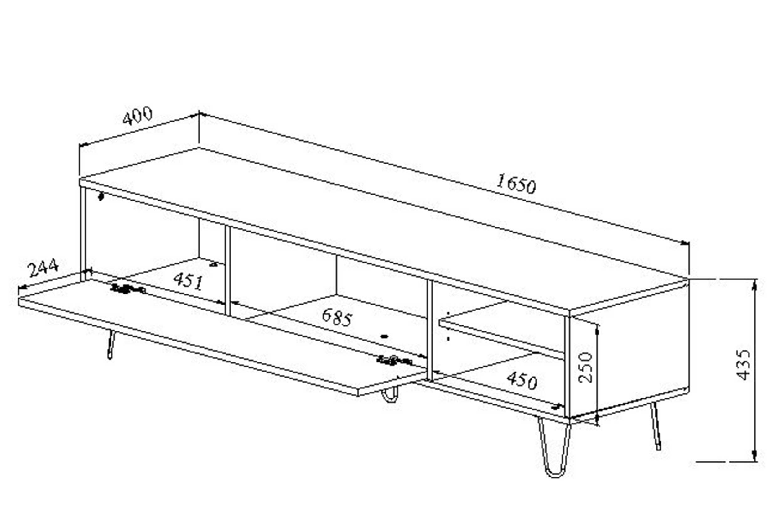 Meuble TV Jiro 165cm - noyer/anthracite - Image 8
