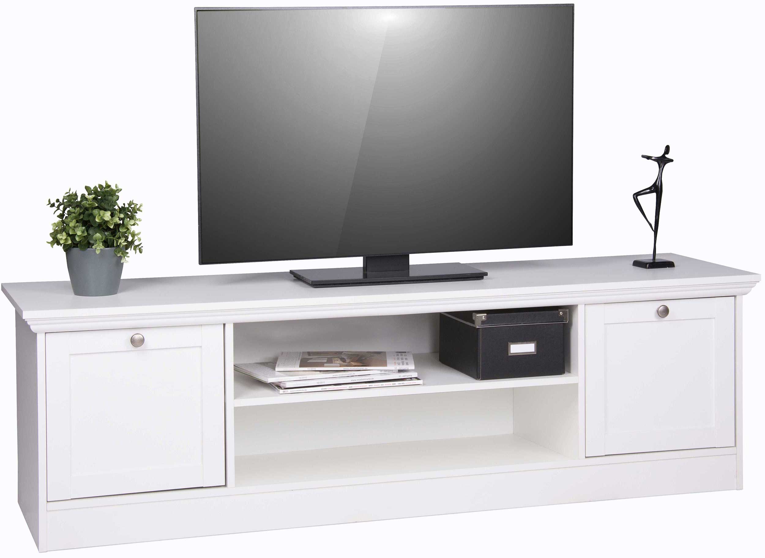 Meuble TV Landwood 160cm campagne - blanc - Image 4