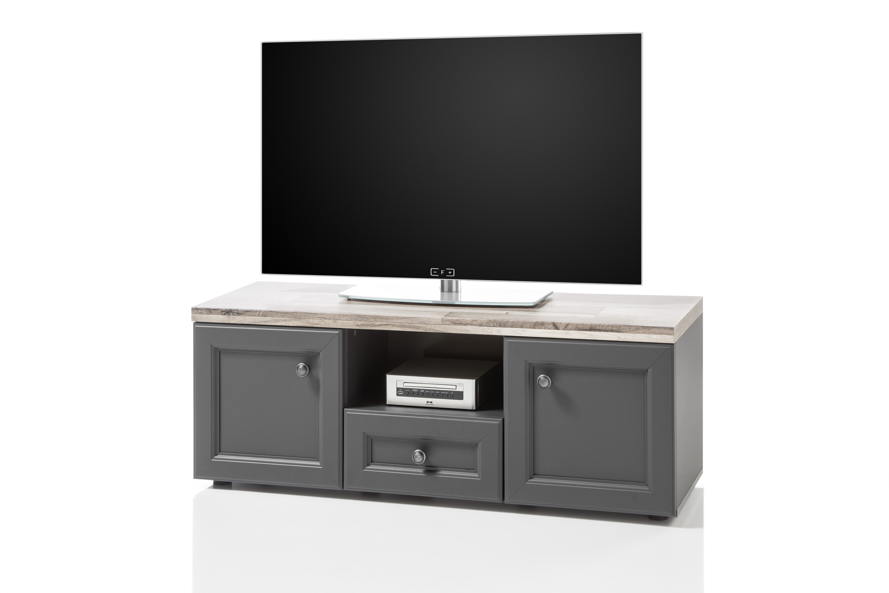 Meuble TV Norah 122cm - gris/brun