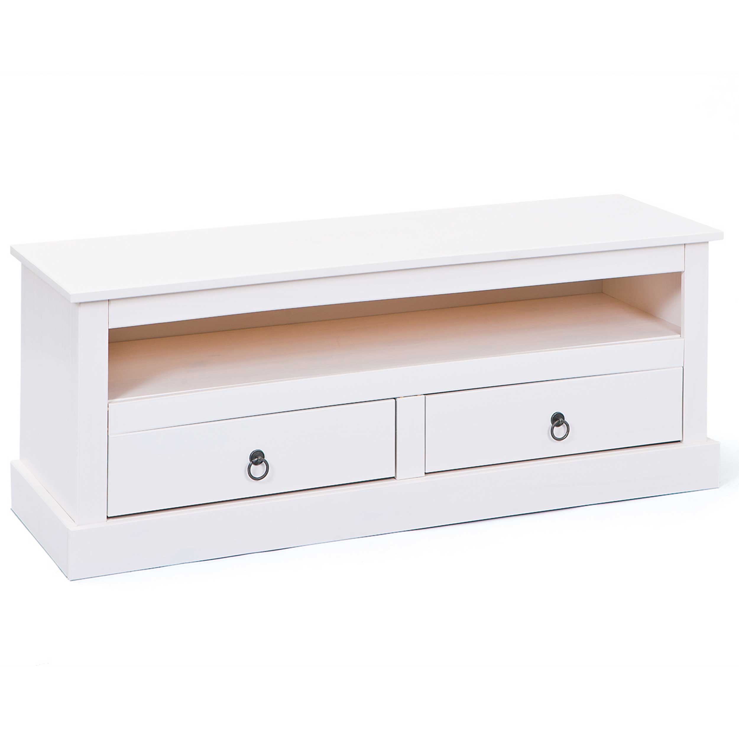Meuble tv Provence 118cm à 2 tiroirs - blanc - Image 10