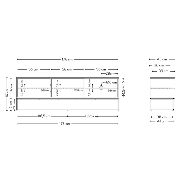 Meuble TV Trend 176 cm-blanc - Image 2