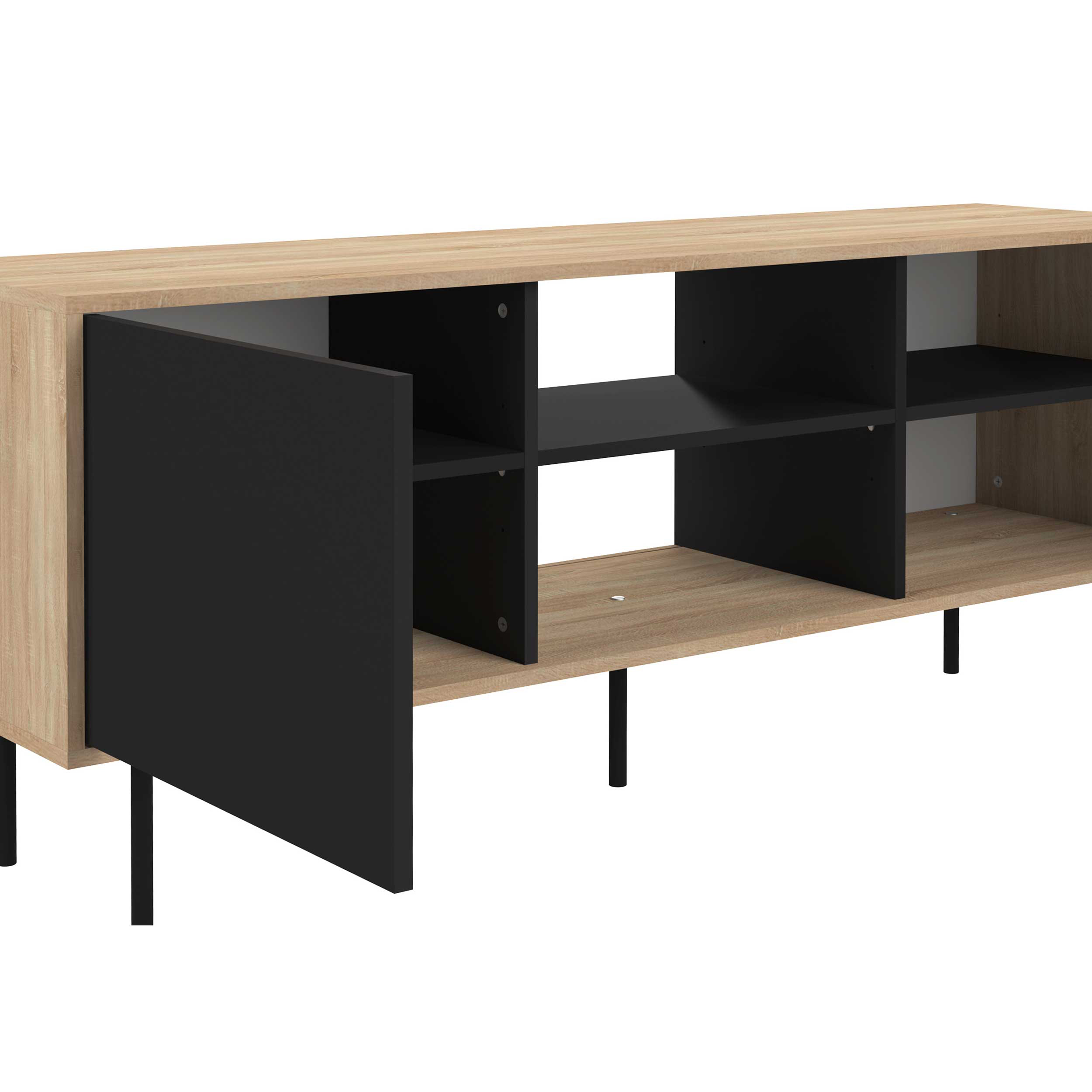 Meuble TV Vibe 150cm - chêne/noir - Image 4