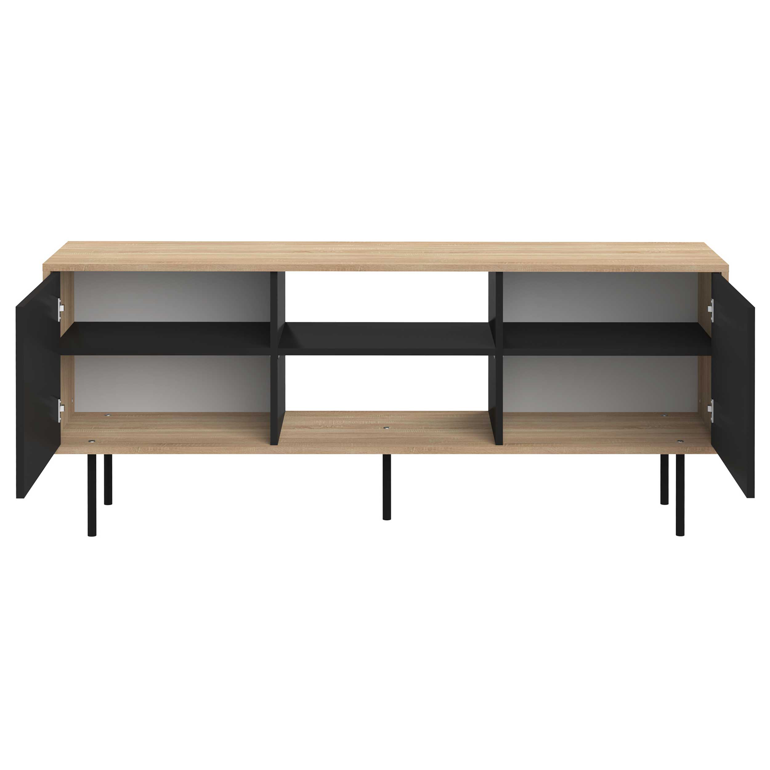 Meuble TV Vibe 150cm - chêne/noir - Image 7