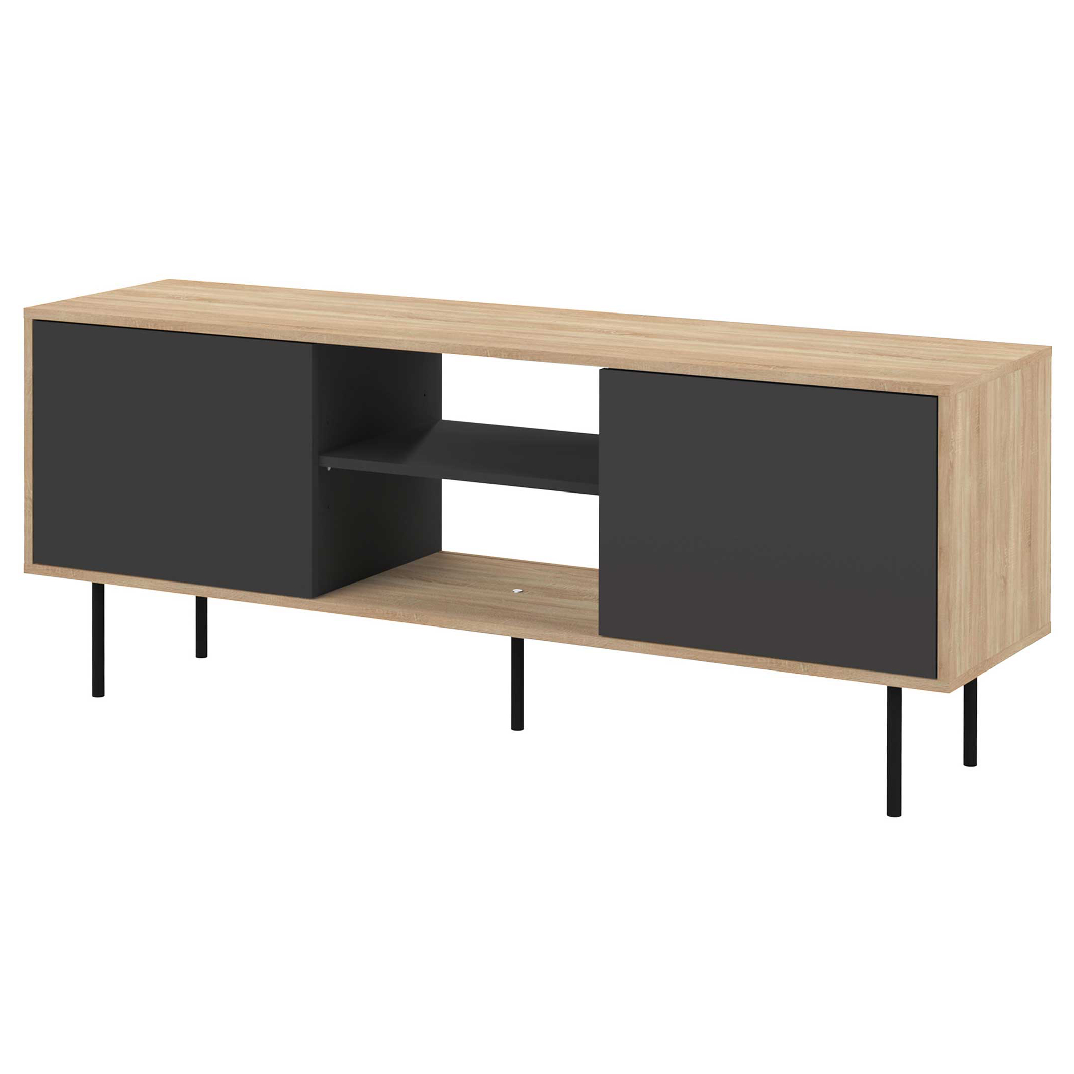 Meuble TV Vibe 150cm - chêne/noir - Image 10