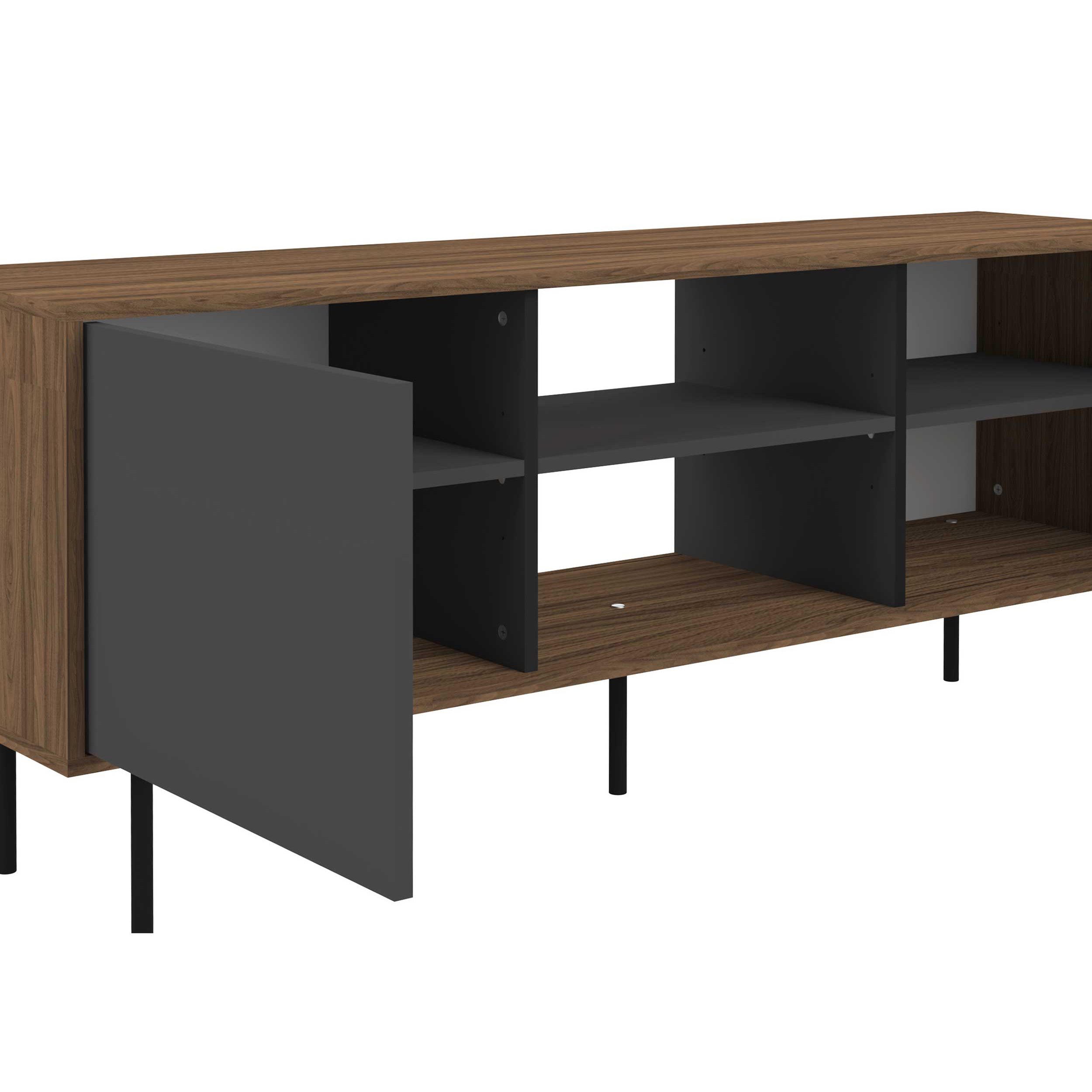 Meuble TV Vibe 150cm - noyer/gris - Image 2