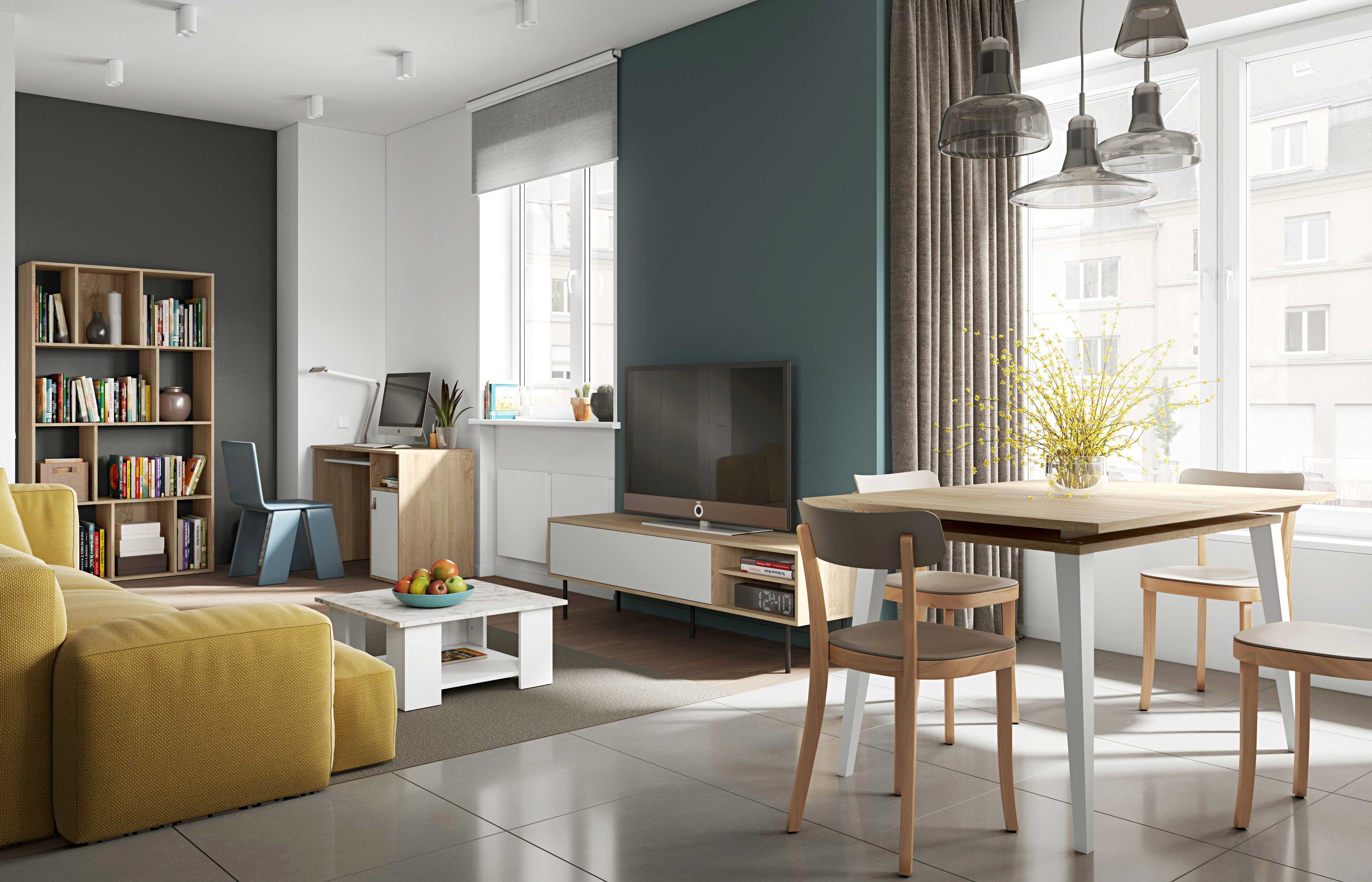 Meuble TV Watt 165cm - chêne/blanc - Image 12