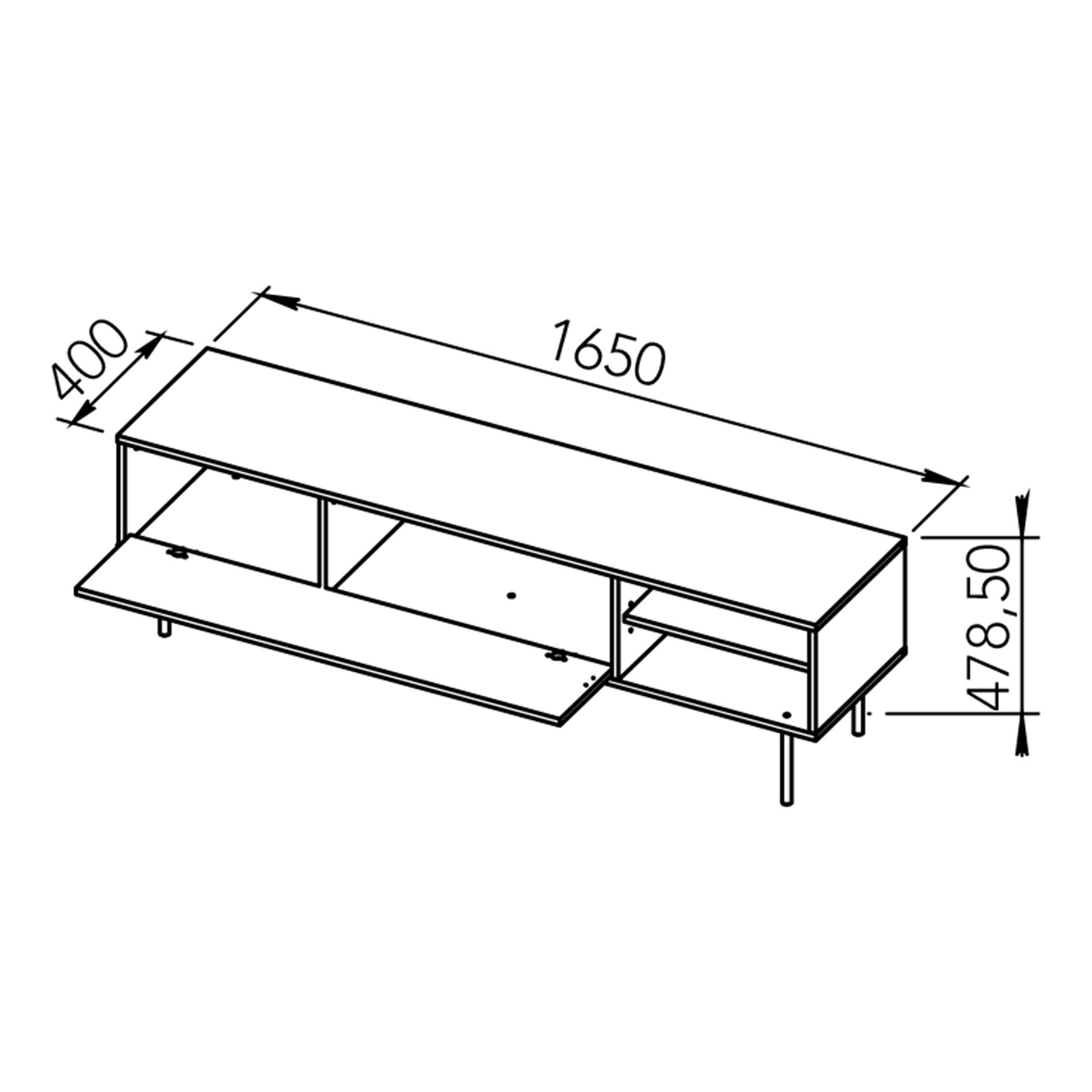 Meuble TV Watt 165cm - noyer/gris - Image 2