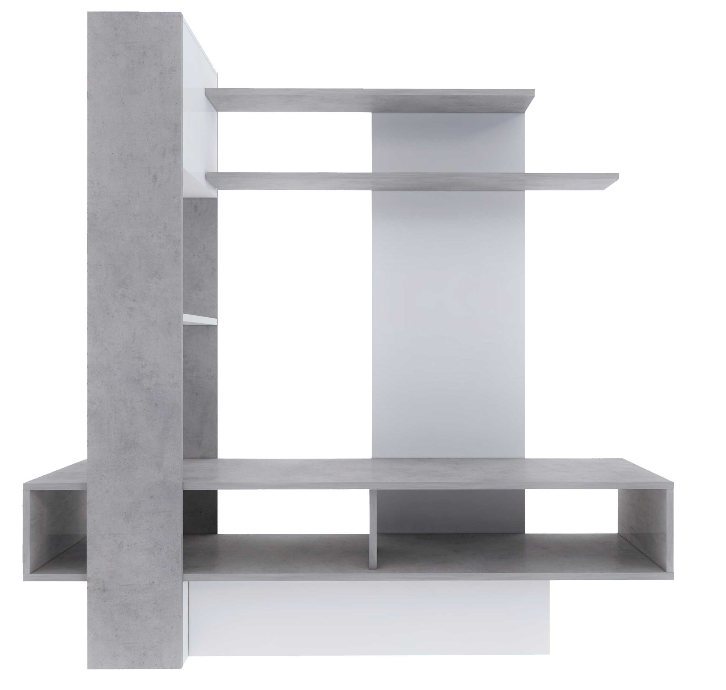 Meuble TV Zerko 140cm - béton/blanc - Image 4