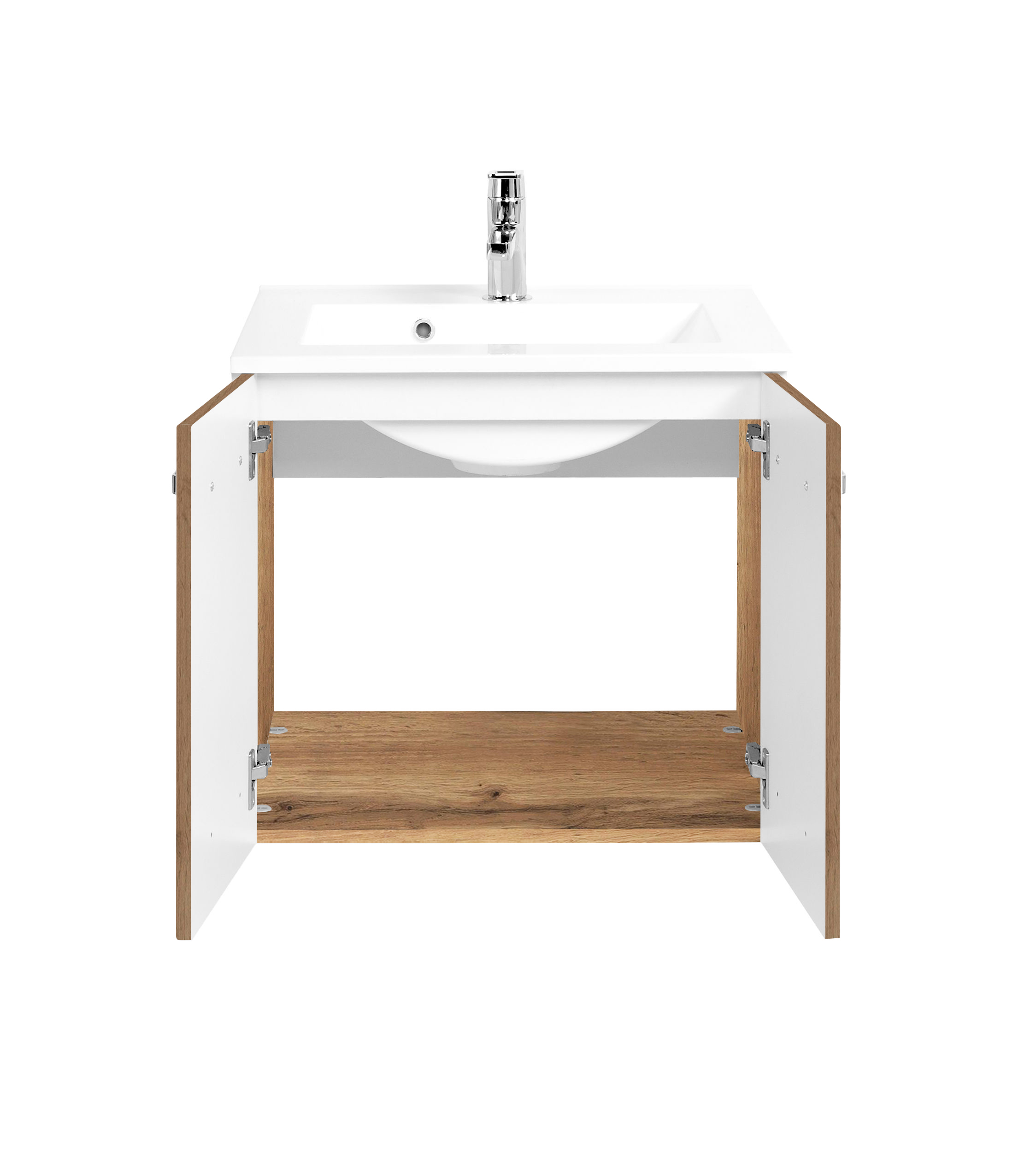 Meuble vasque Bobbi 60cm 2 portes - chêne - Image 4