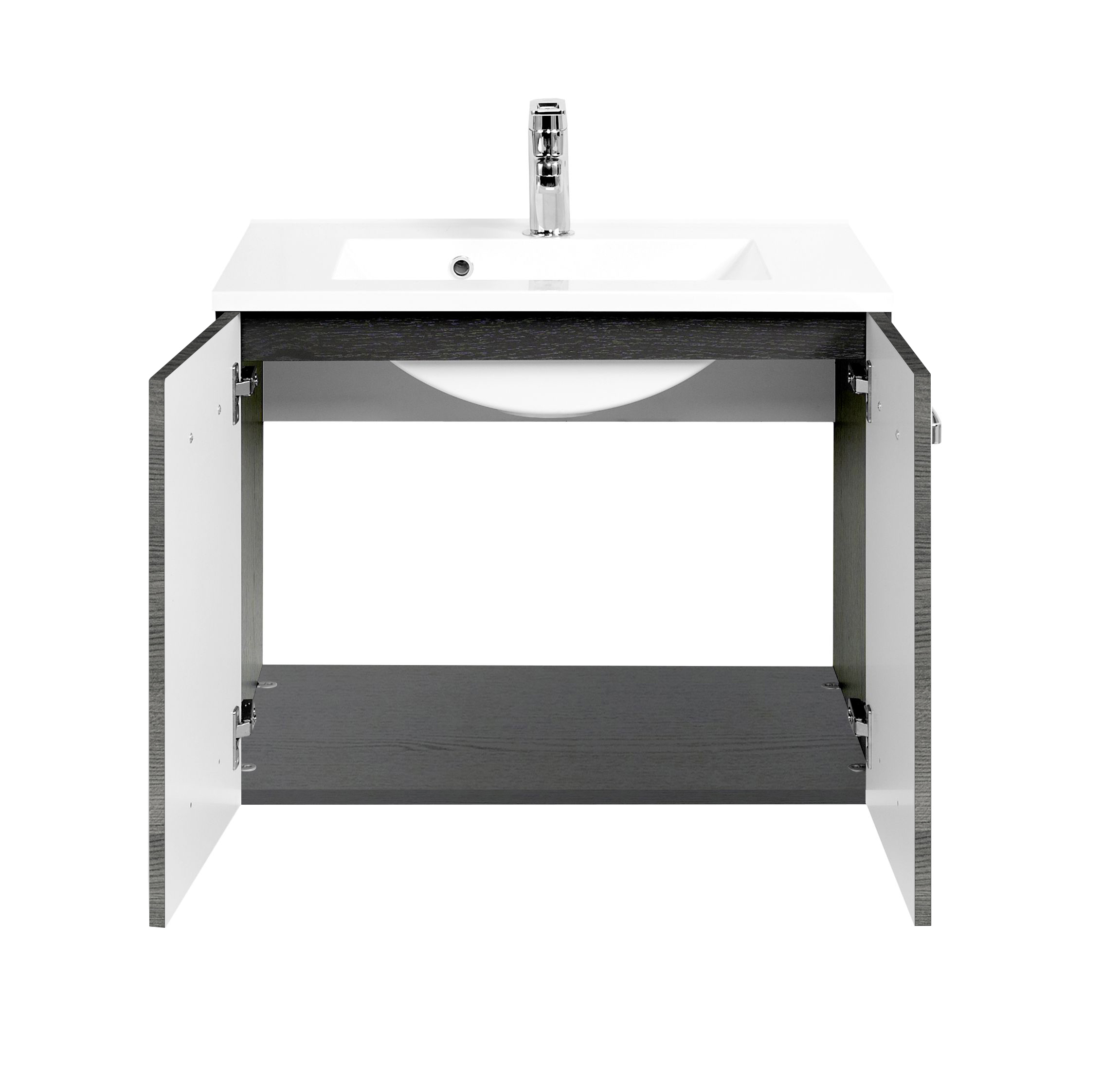 Meuble vasque Bobbi 70cm 2 portes - graphite/chêne gris - Image 6