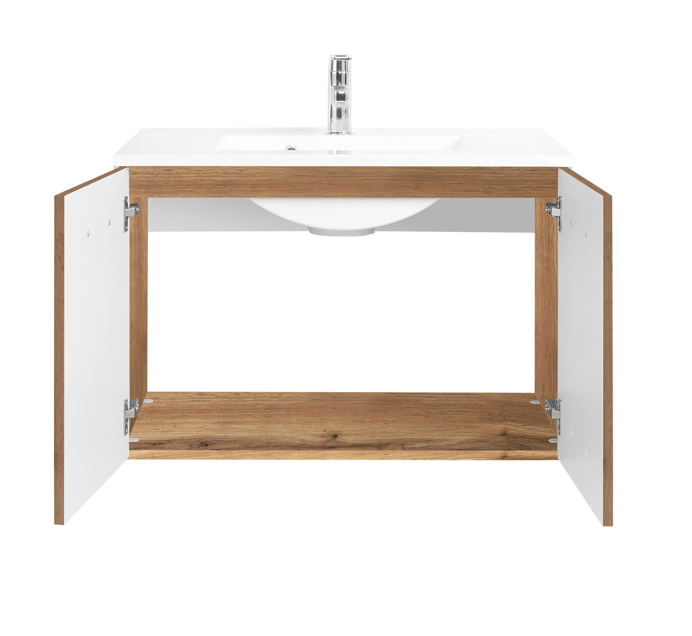 Meuble vasque Bobbi 80cm 2 portes - chêne - Image 4