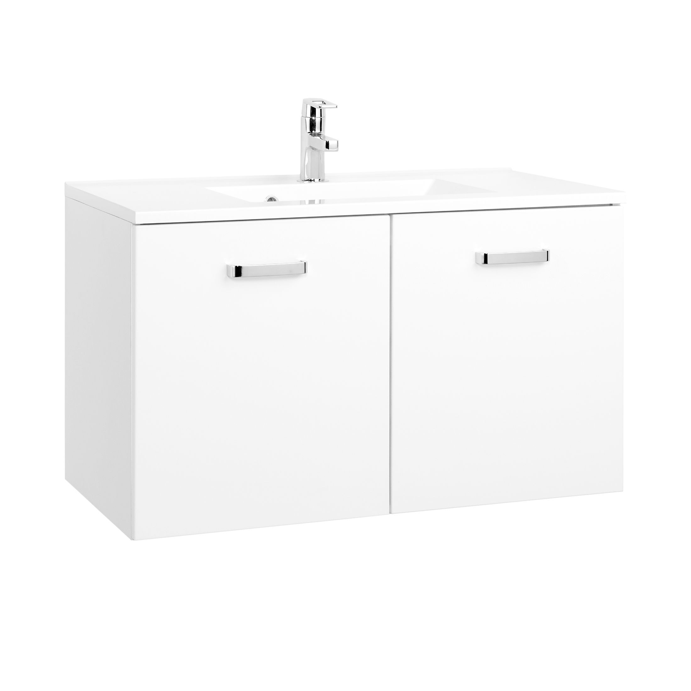 Meuble vasque Bobbi 90cm 2 portes - blanc