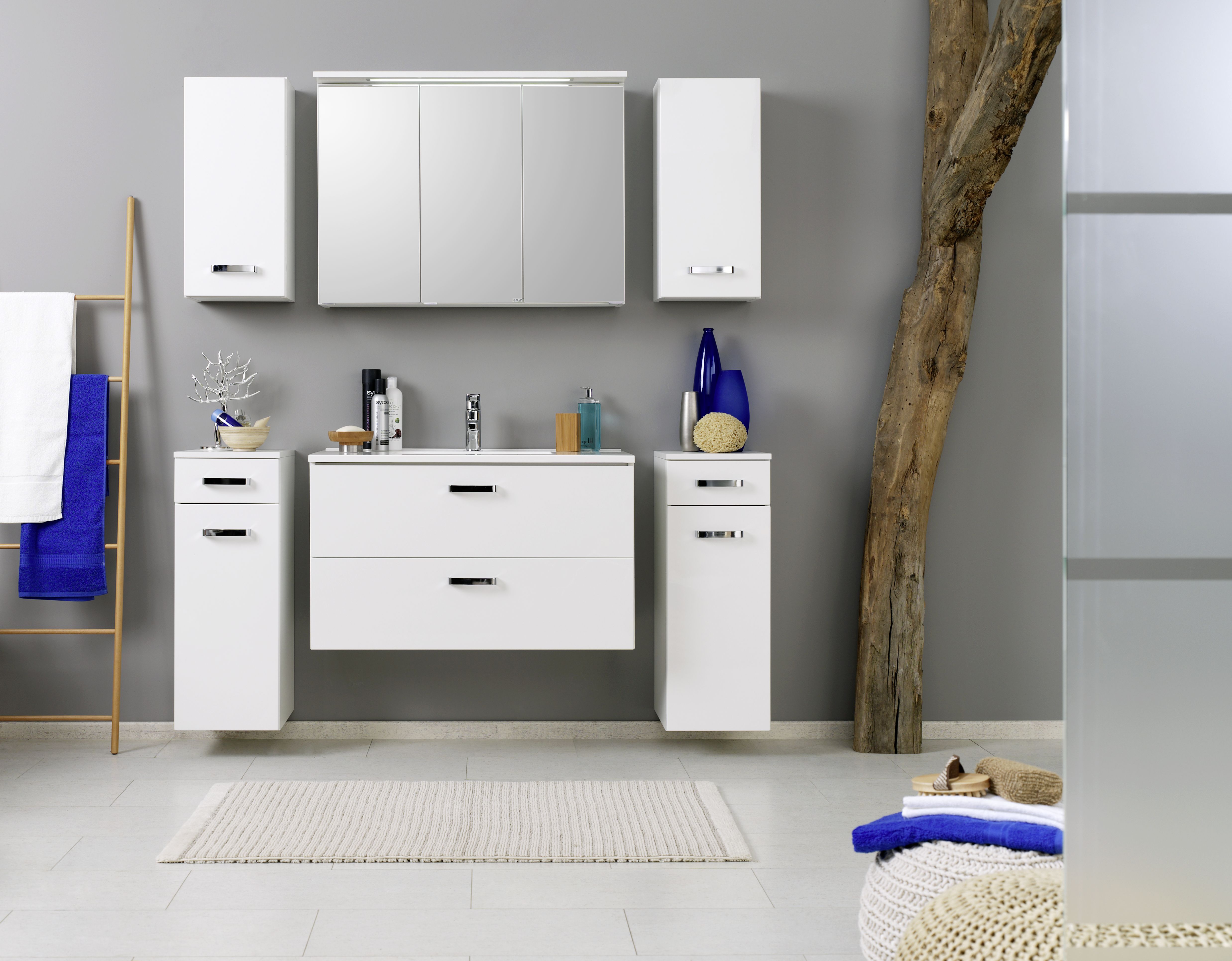 Meuble vasque Bobbi 90cm 2 tiroirs - blanc - Image 2