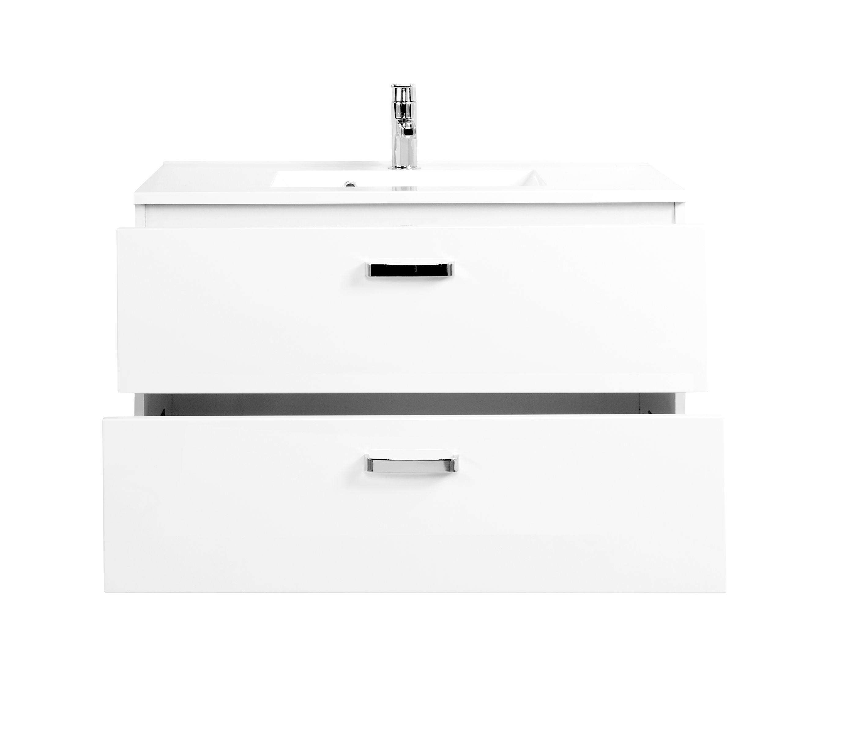Meuble vasque Bobbi 90cm 2 tiroirs - blanc - Image 6