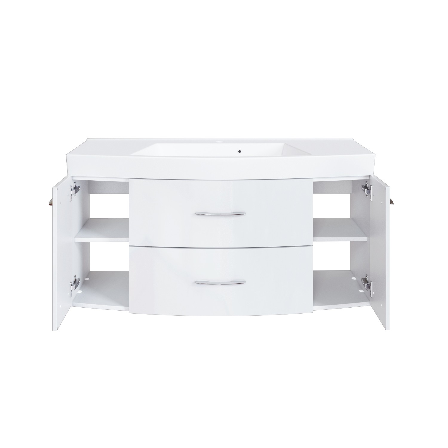 Meuble vasque Florent courbé 120cm 2 tiroirs & 2 portes - blanc - Image 4