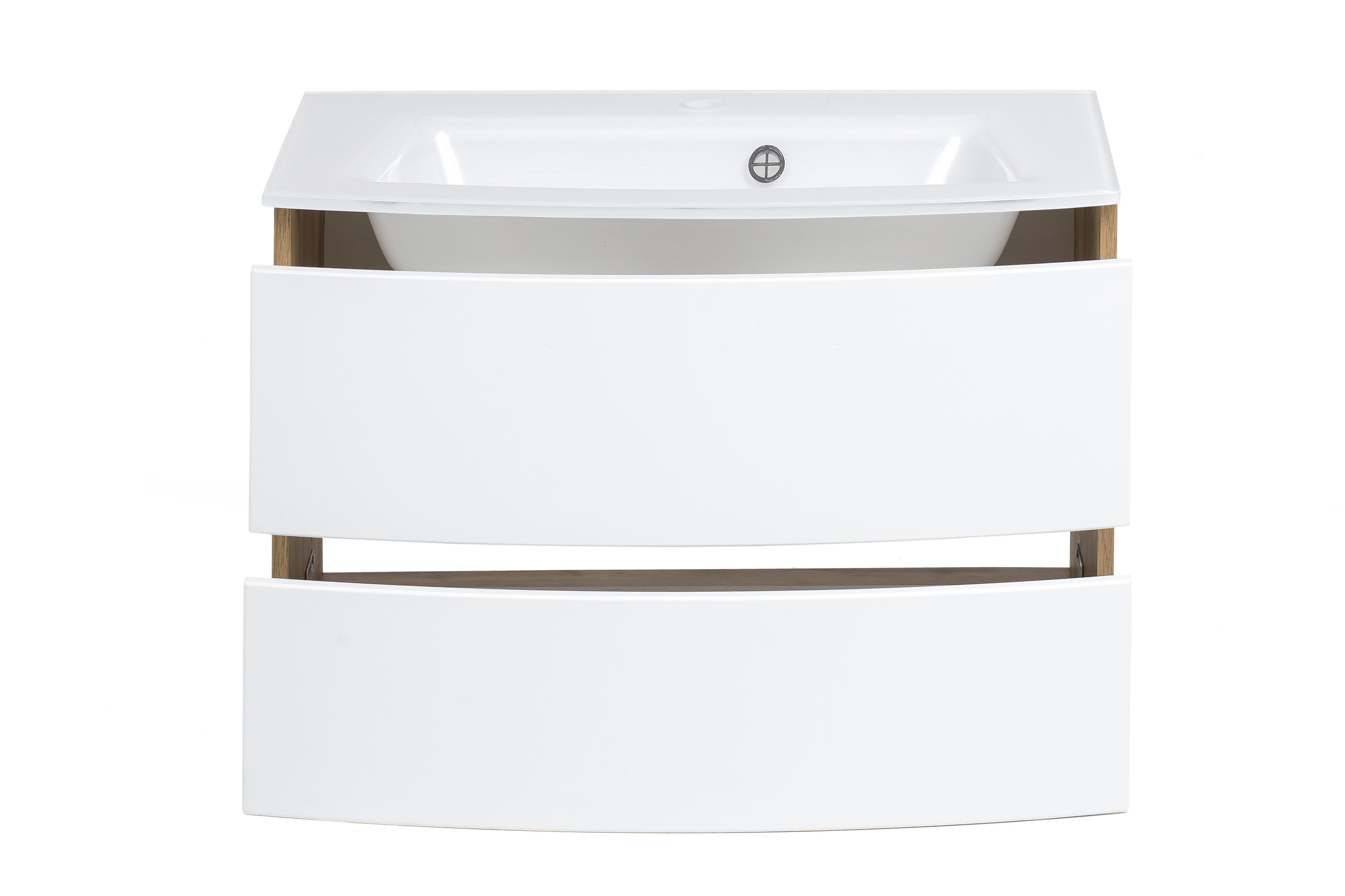 Meuble vasque Kornel 80cm avec vasque blanche - chêne/blanc mat - Image 9