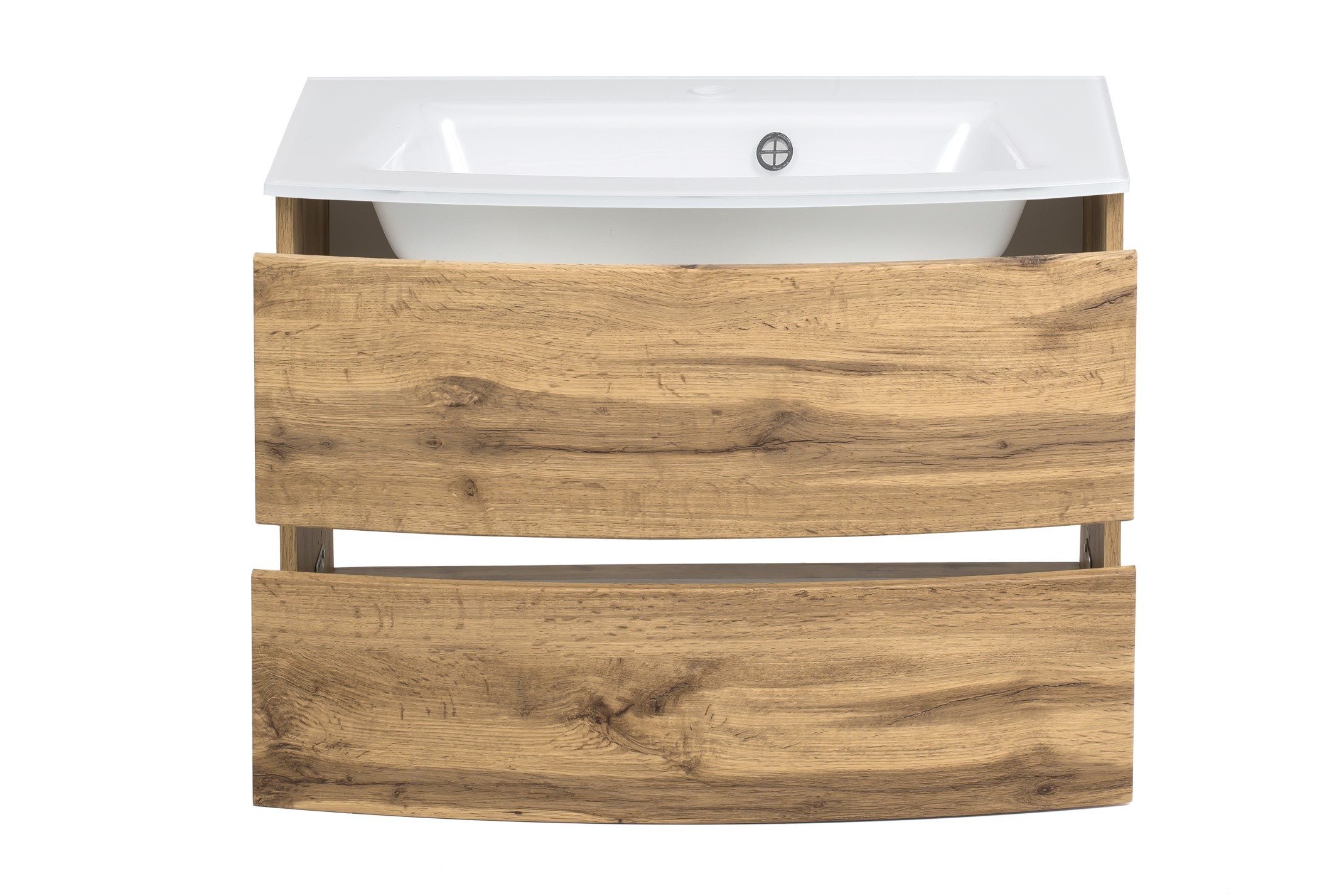 Meuble vasque Kornel 80cm avec vasque blanche - chêne - Image 2