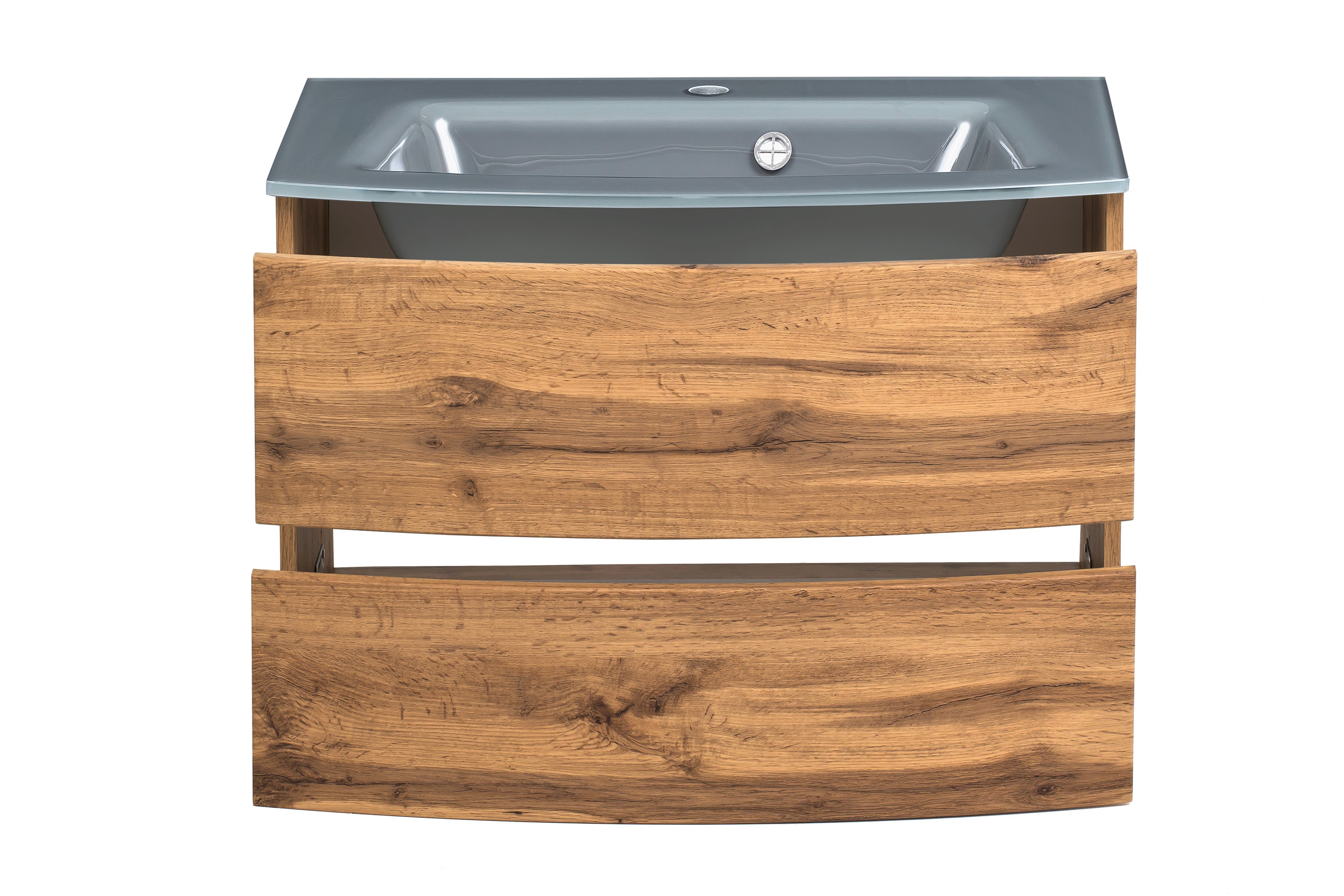 Meuble vasque Kornel 80cm avec vasque grise - chêne - Image 10