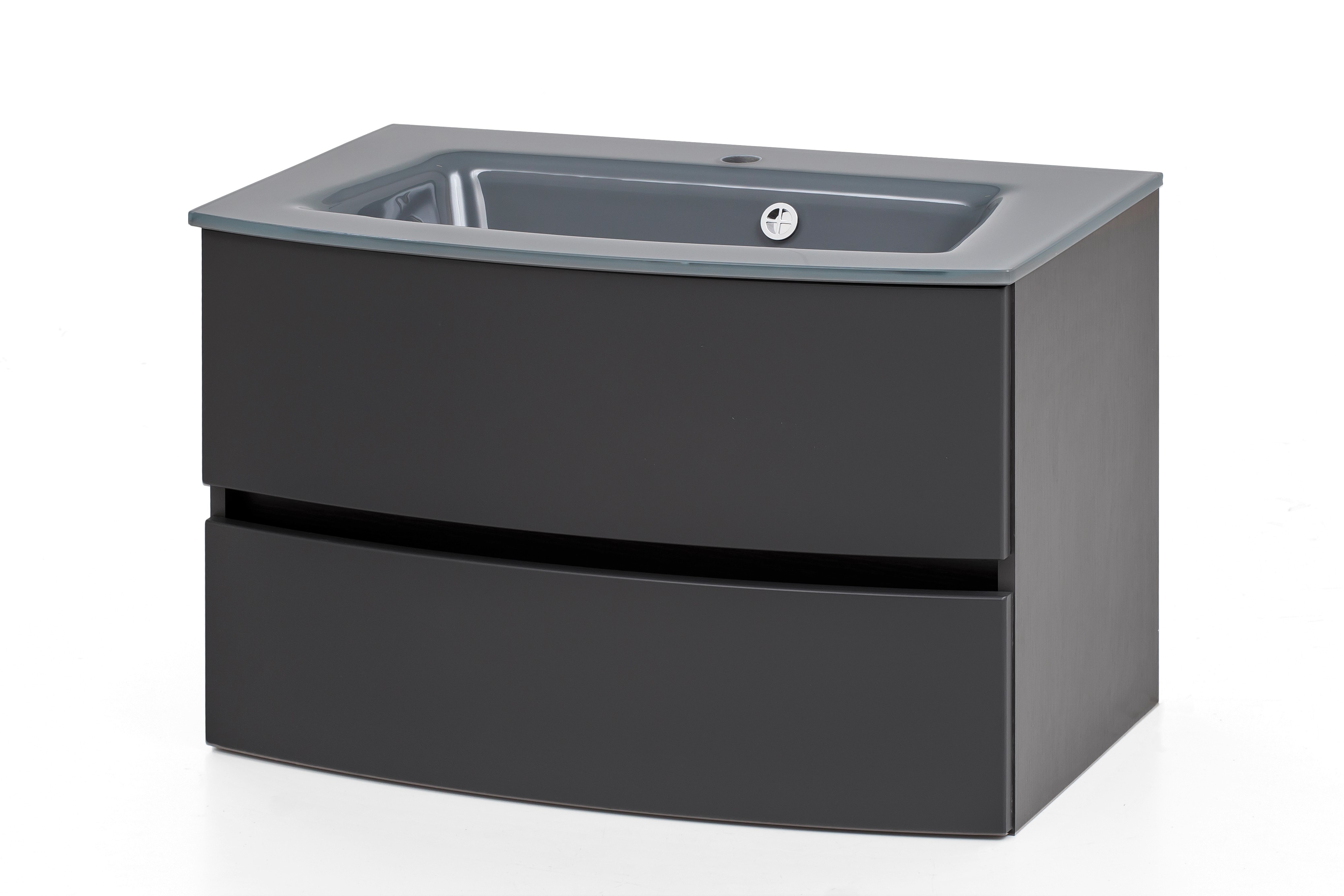 Meuble vasque Kornel 80cm avec vasque grise - gris graphite - Image 11