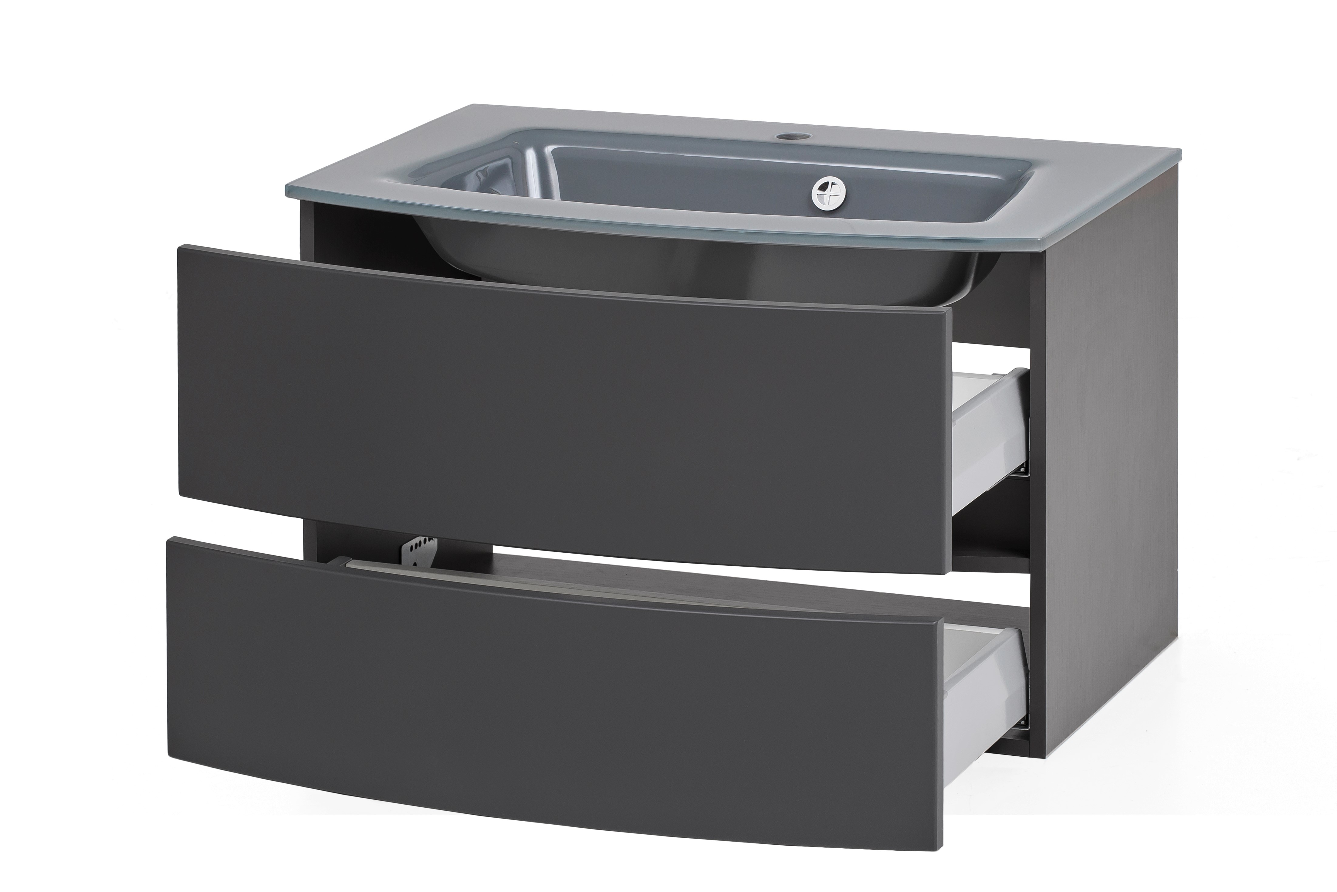 Meuble vasque Kornel 80cm avec vasque grise - gris graphite - Image 9