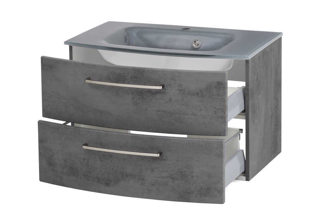 Meuble vasque Stivan 80cm avec vasque grise - béton - Image 4