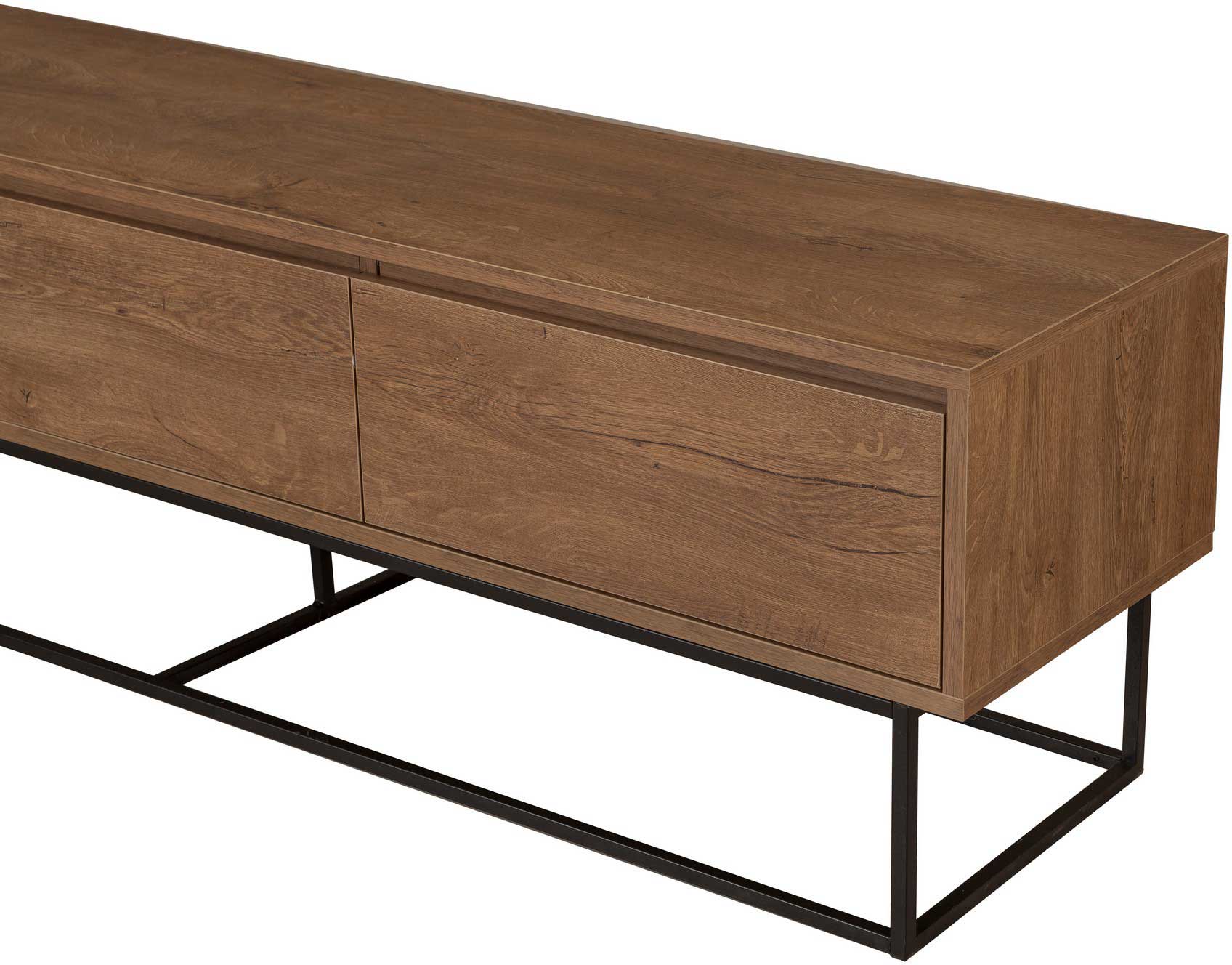 Milo 180 Meuble TV | 100 % MÉLAMINE | Noyer, Noir - Image 3