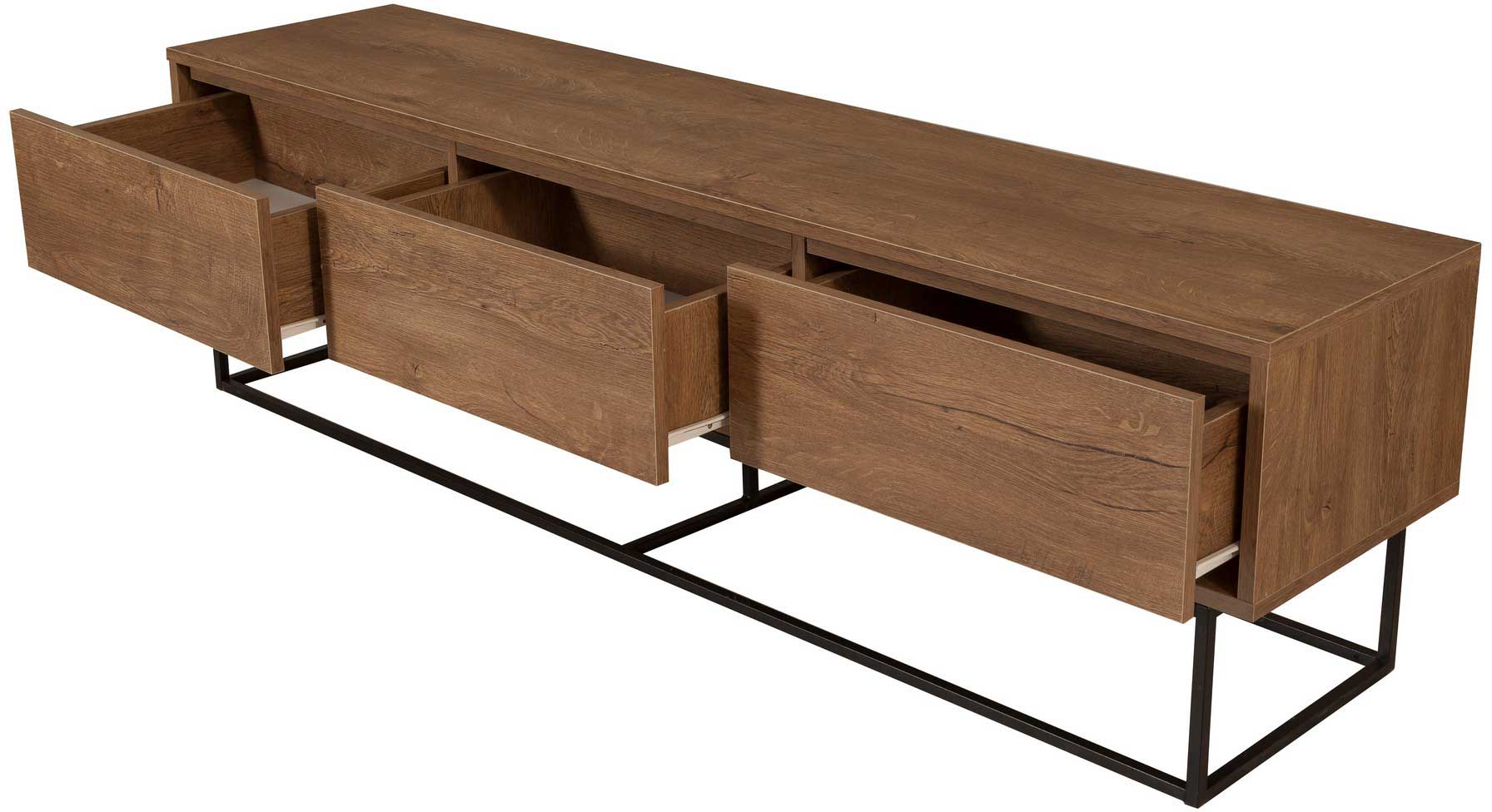 Milo 180 Meuble TV | 100 % MÉLAMINE | Noyer, Noir - Image 4