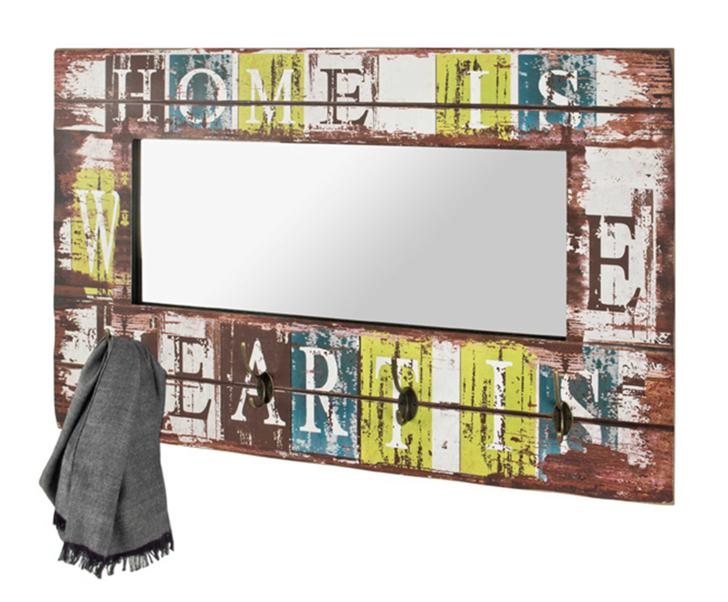 Miroir Emika avec crochets 80cm - multicolore