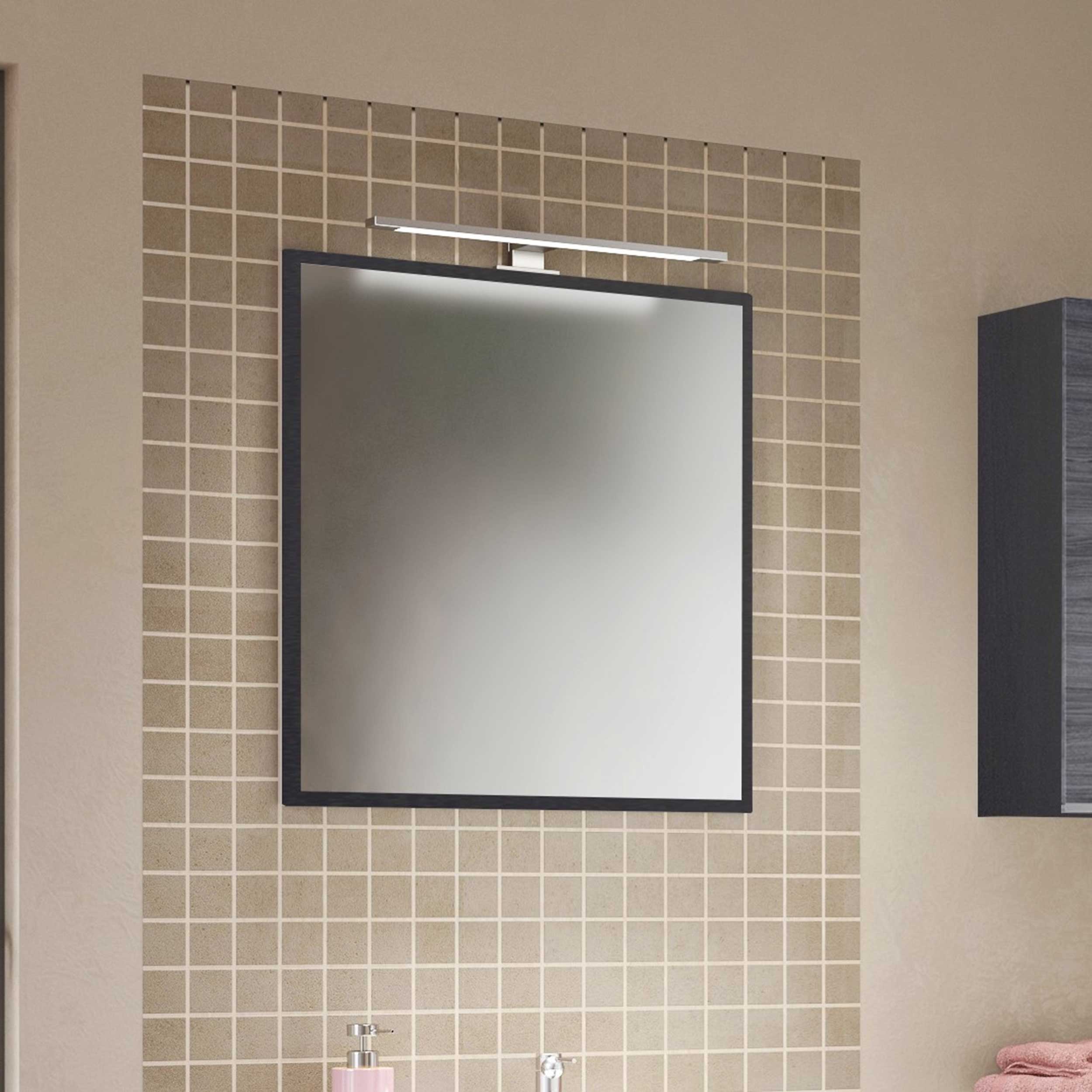 Miroir Lotuk 60cm avec éclairage - chêne gris