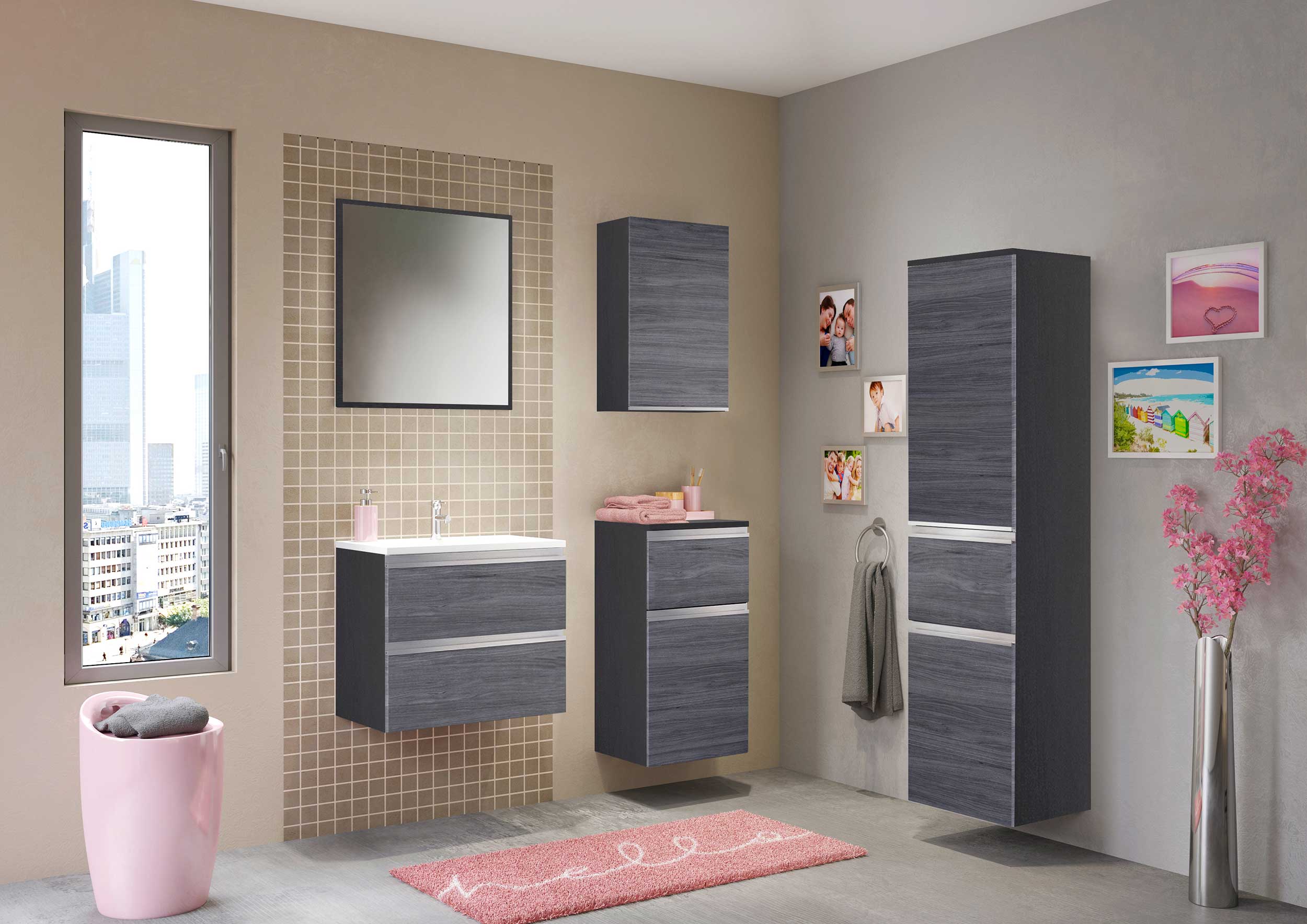 Miroir Lotuk 60cm - chêne gris - Image 3