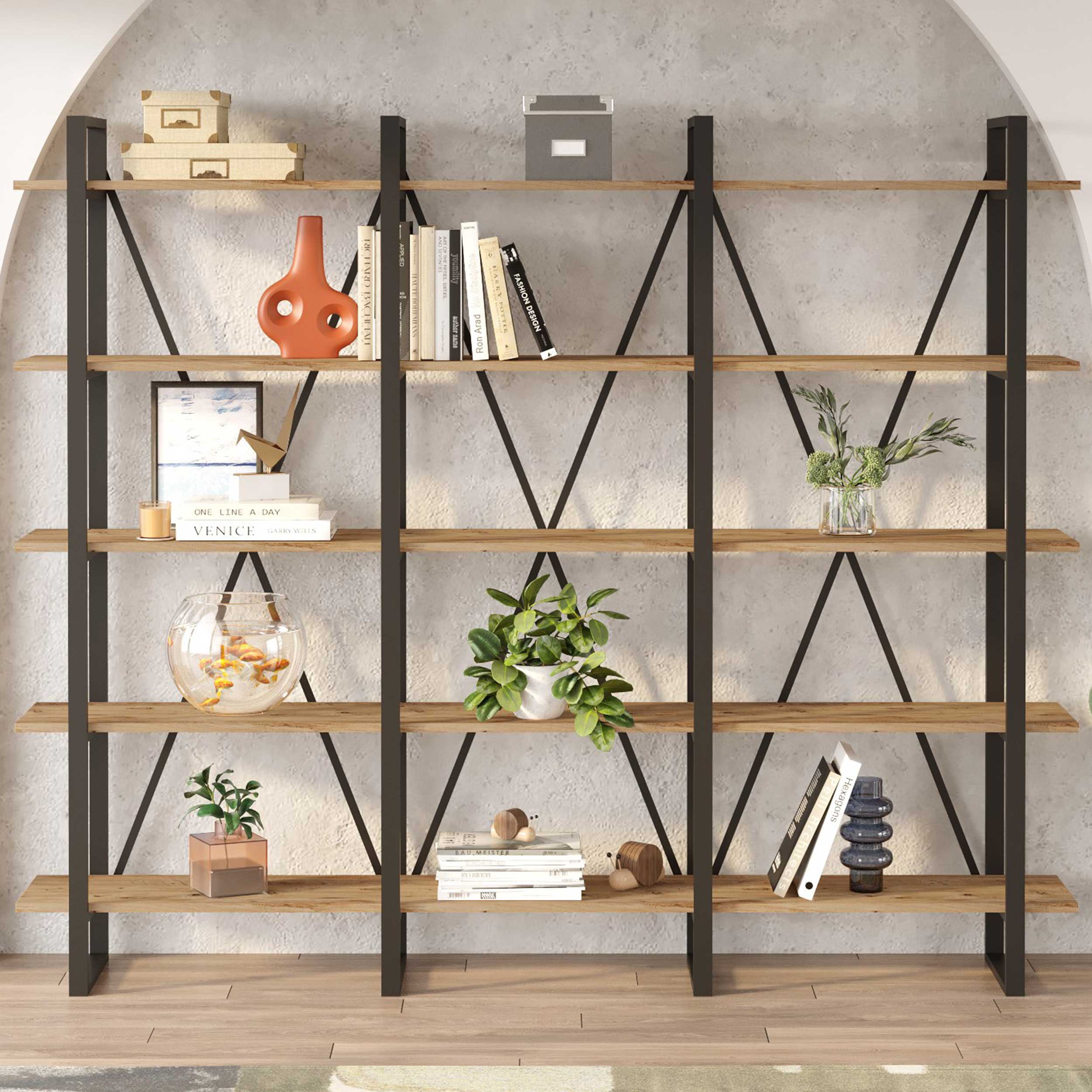 ML4 Bibliothèque | 100 % MÉLAMINE | Pin Atlantique