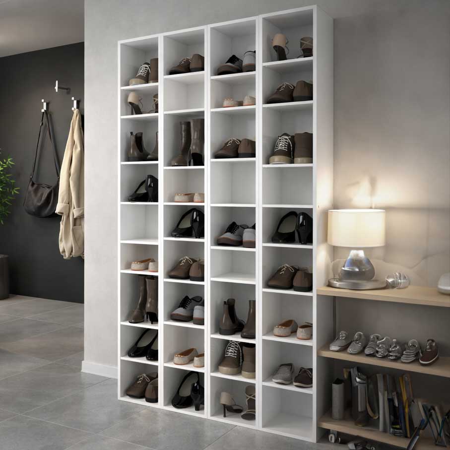 Module armoire à chaussures Stan 200cm - blanc - Image 7