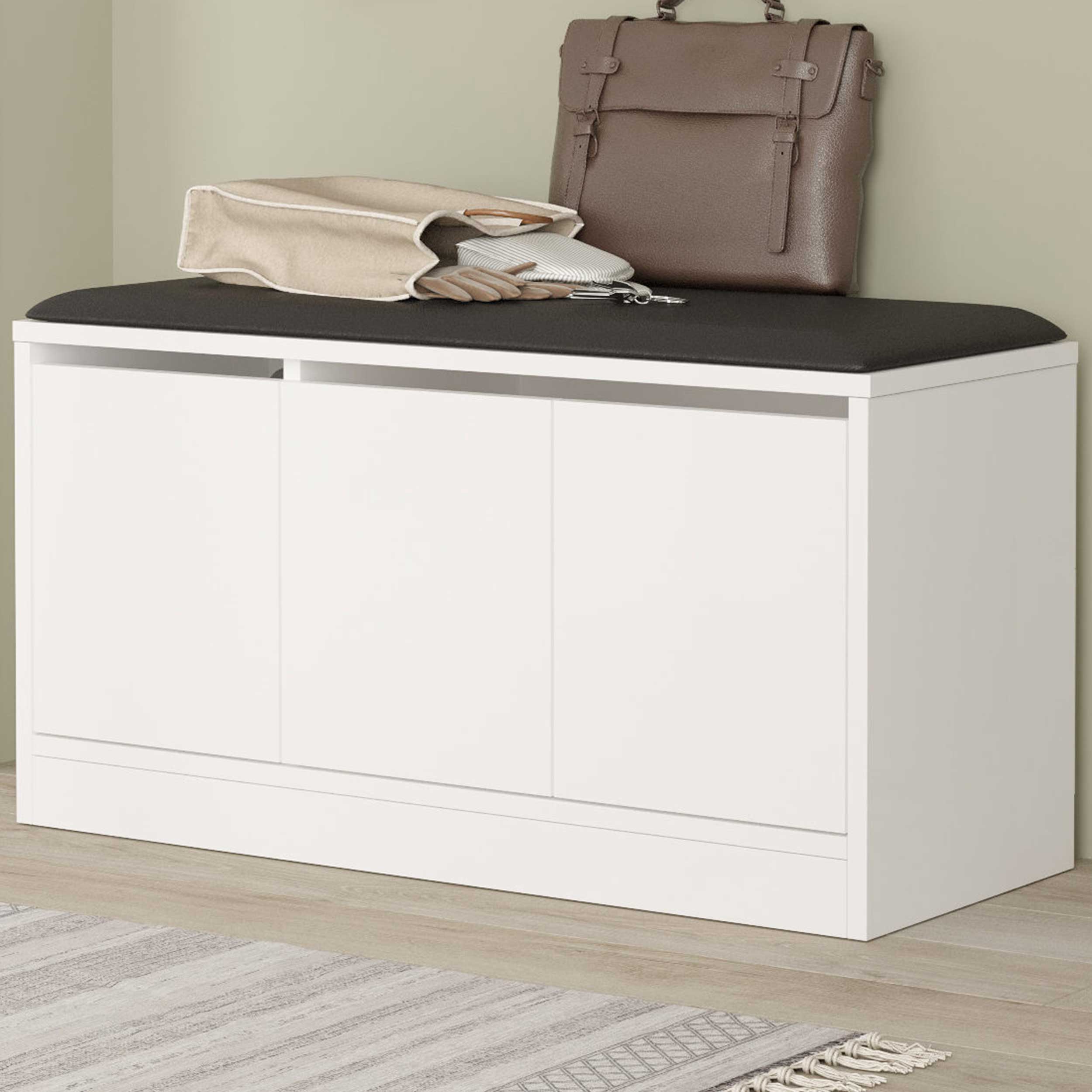 MR2 Meuble à chaussures | 100 % MÉLAMINE | Blanc