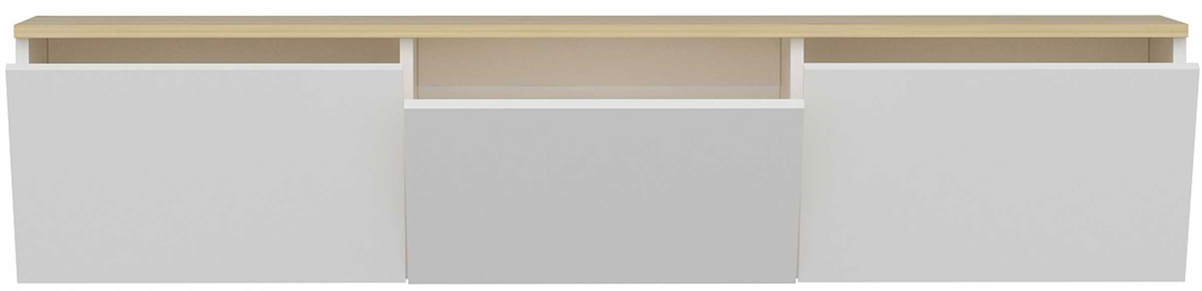 Neon Meuble TV | 100 % MÉLAMINE | Blanc, Chêne - Image 2