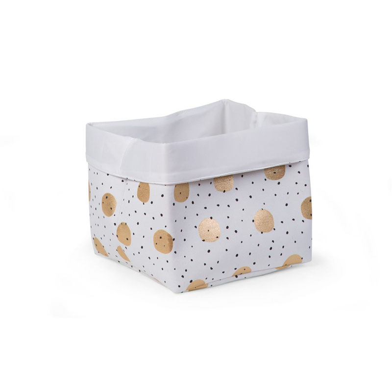 Panier en toile 32x32x29 - gold dots