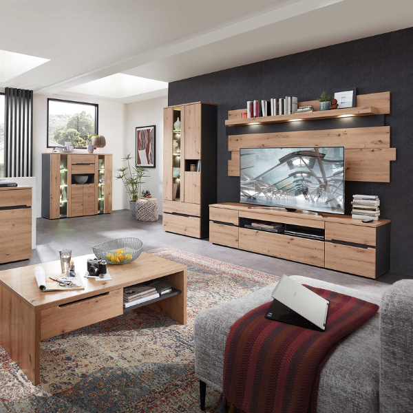 Panneau mural Medina avec éclairage - chêne/anthracite - Image 3