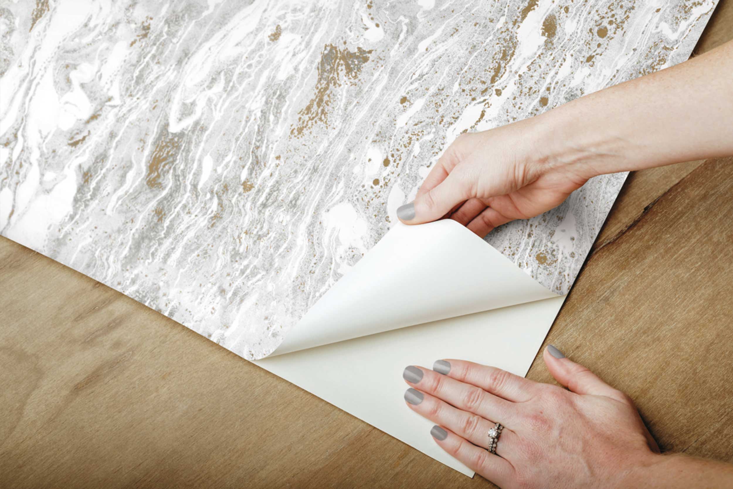 Papier peint adhésif Satellite Seas - argent - Image 3