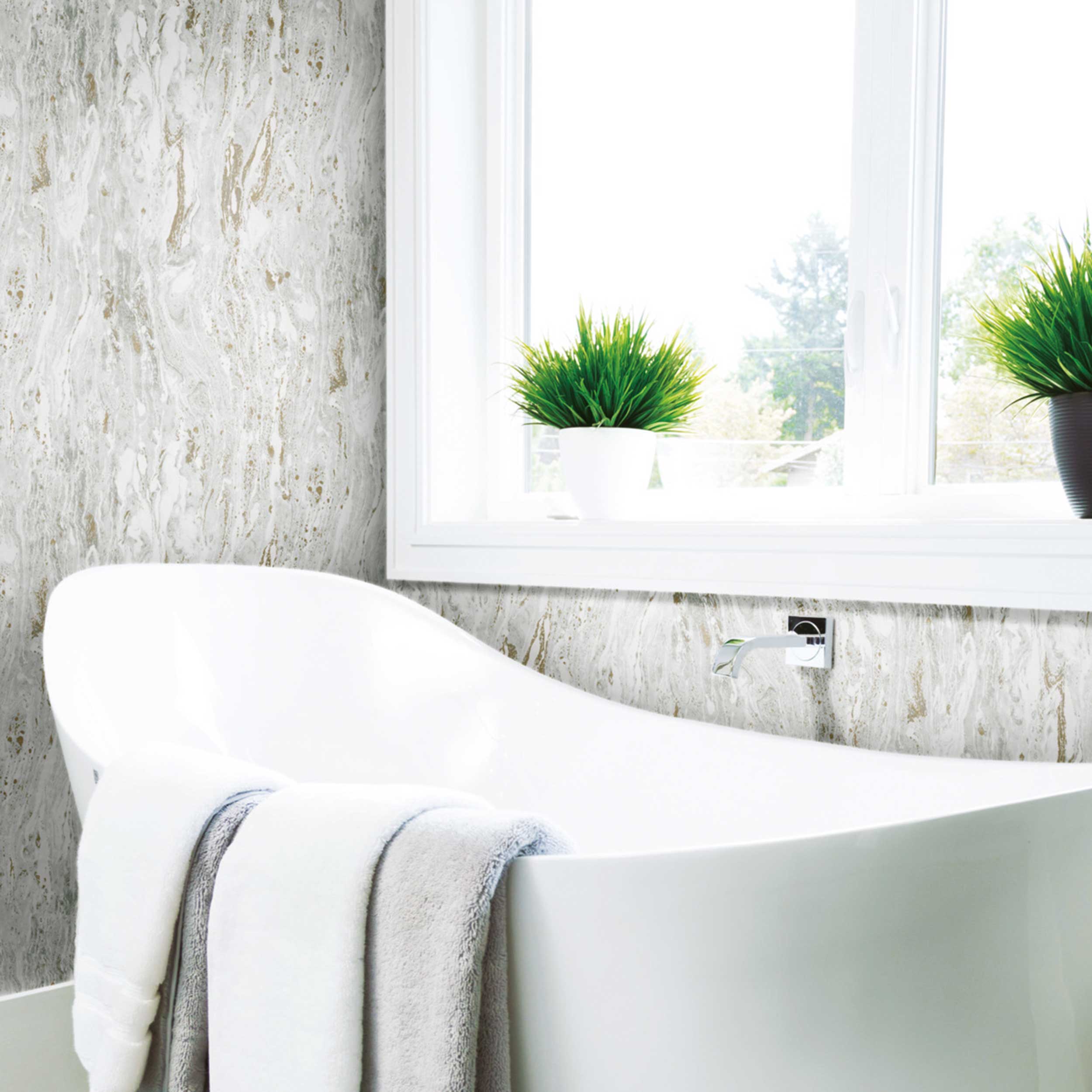 Papier peint adhésif Satellite Seas - argent - Image 6