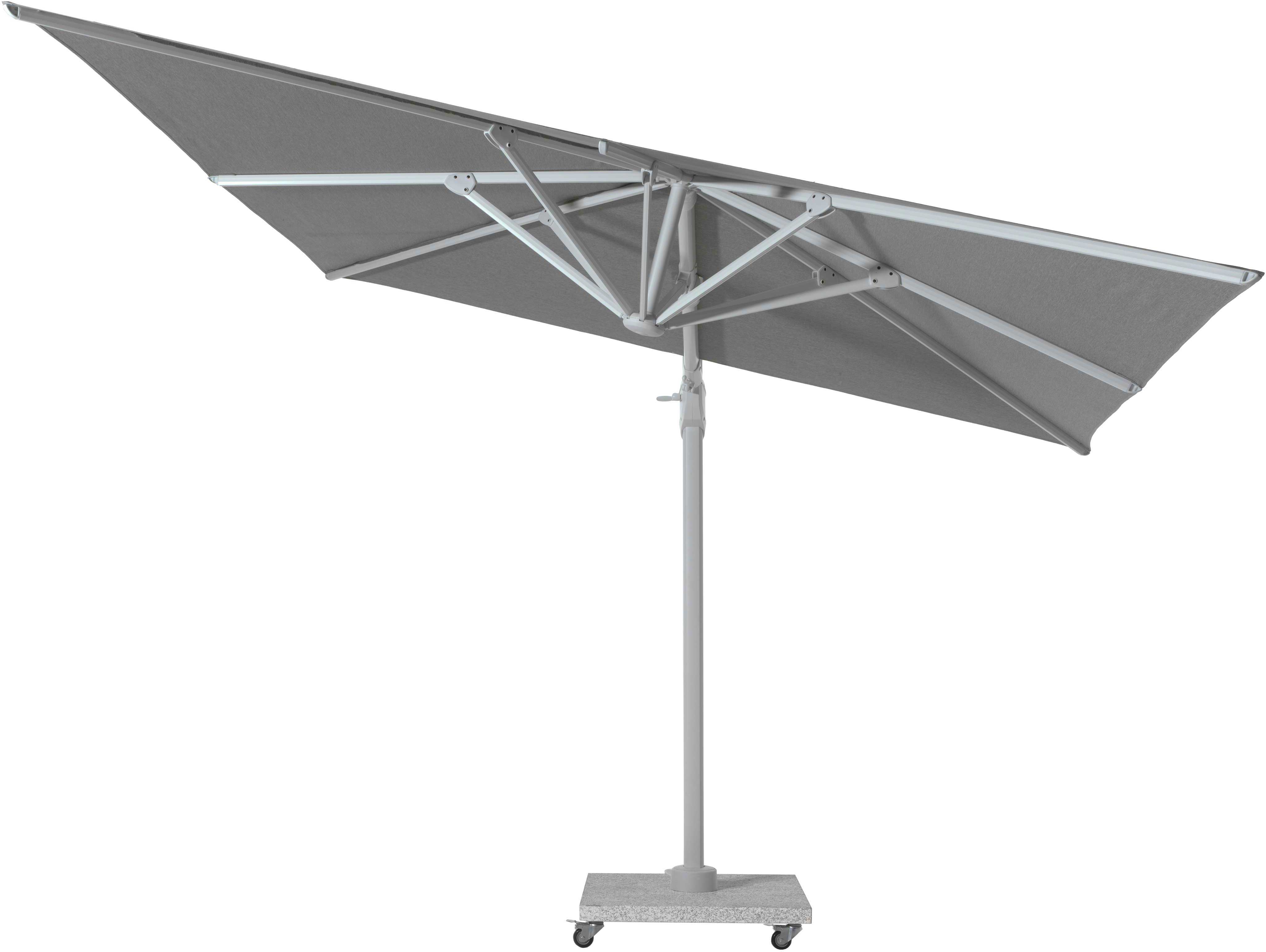 Parasol Bryce 300x300cm avec base - blanc/gris - Image 2