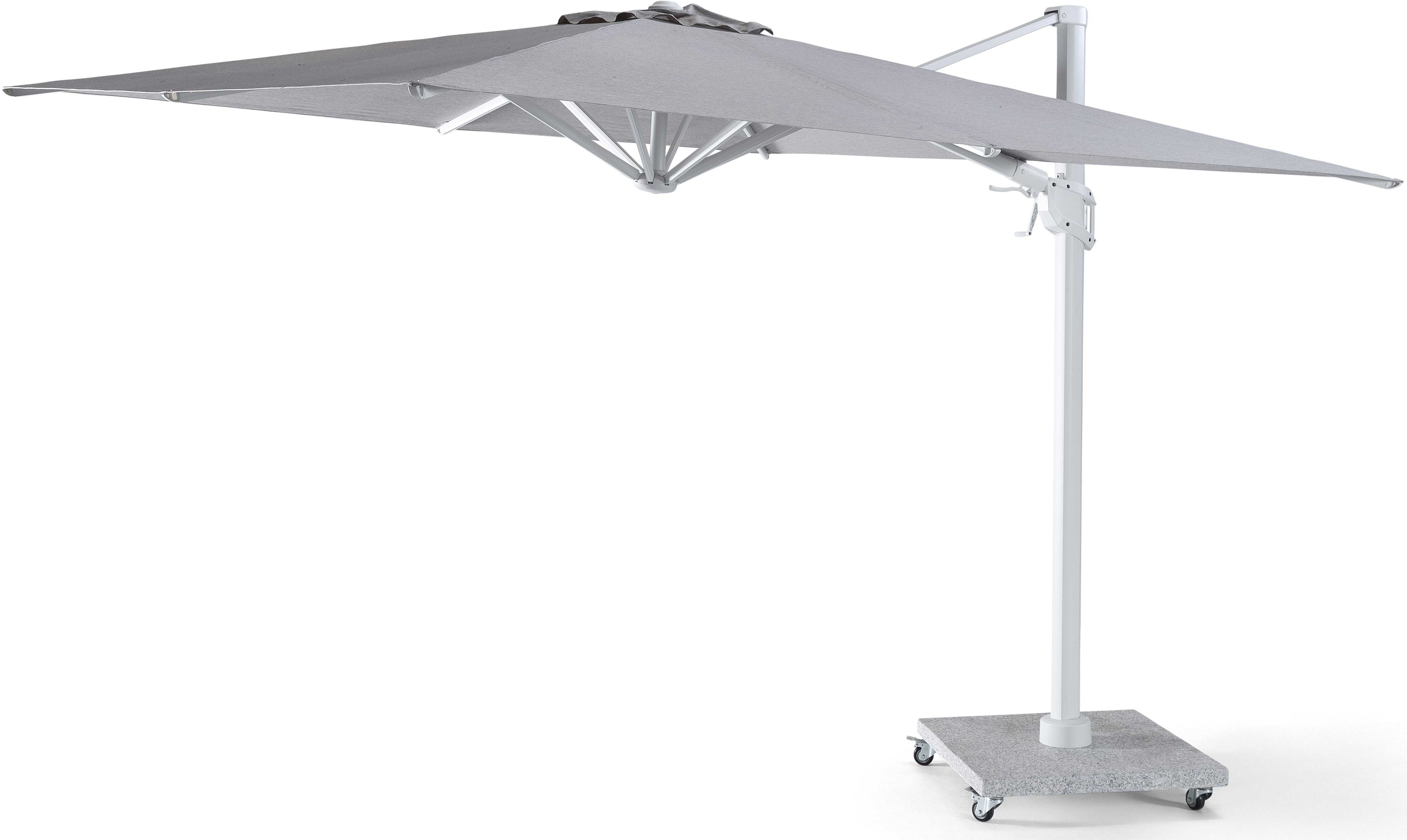 Parasol Bryce 300x300cm avec base - blanc/gris - Image 3