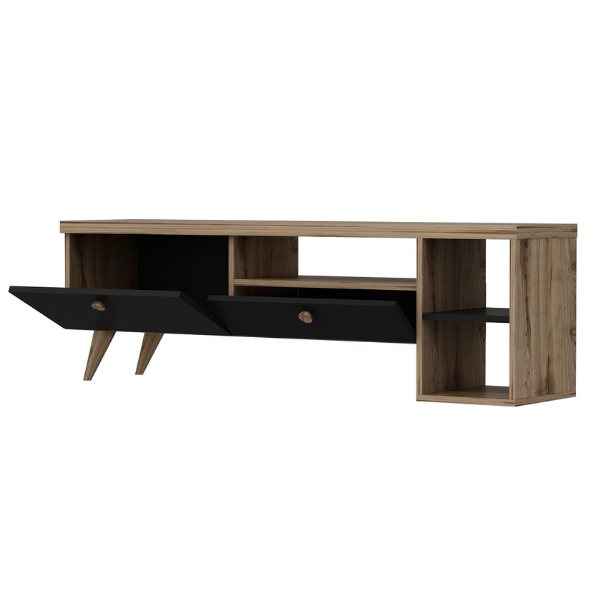 Parion Meuble TV | 100 % MÉLAMINE | Noir, Chêne - Image 5