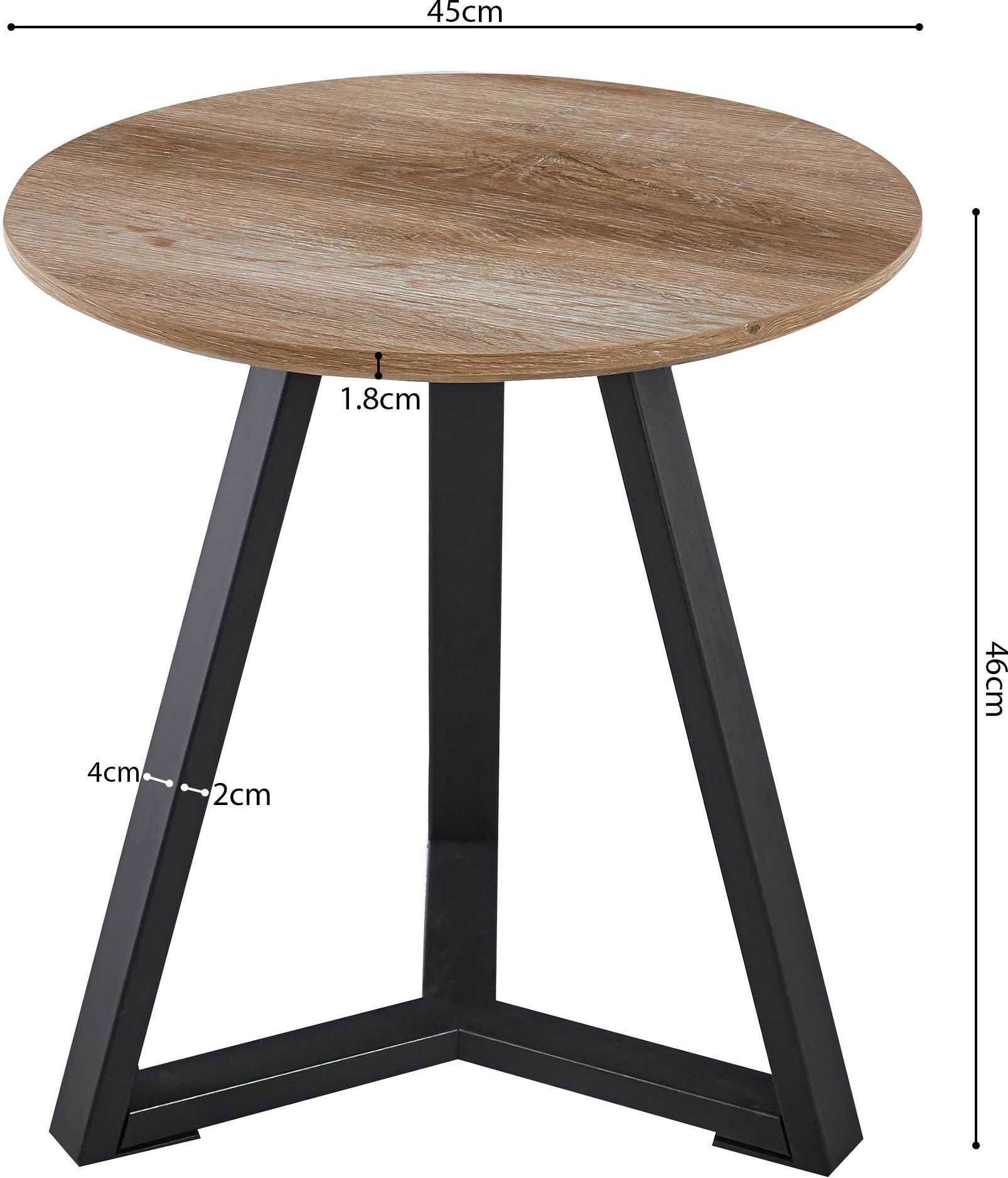 Paso' Decor Oude Eik Bijzettafel | H-H 46 x B-L 45 x D-P 45 cm - Image 2