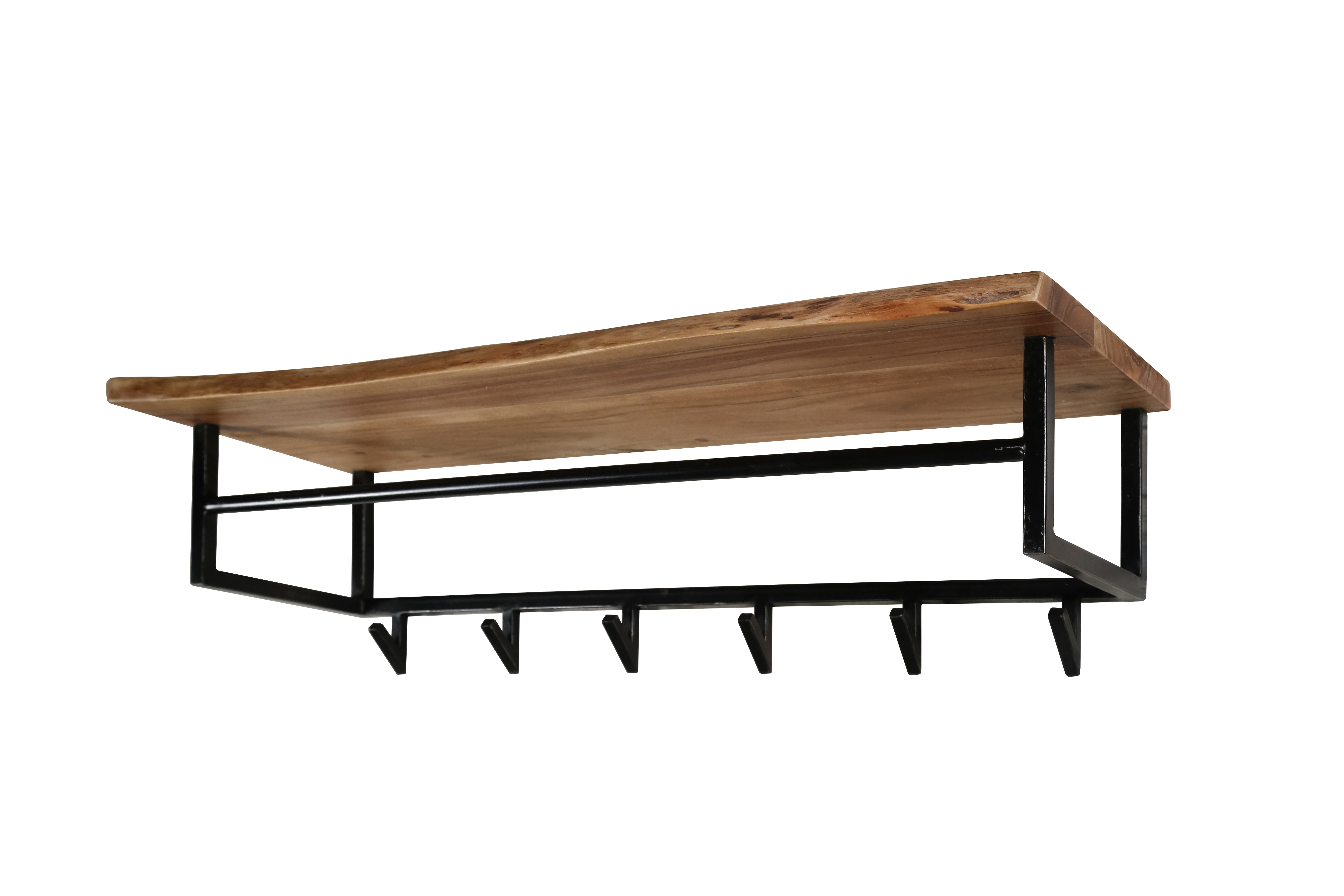 Patère Edge 6 crochets avec porte-chapeau et tringle - acacia - Image 6