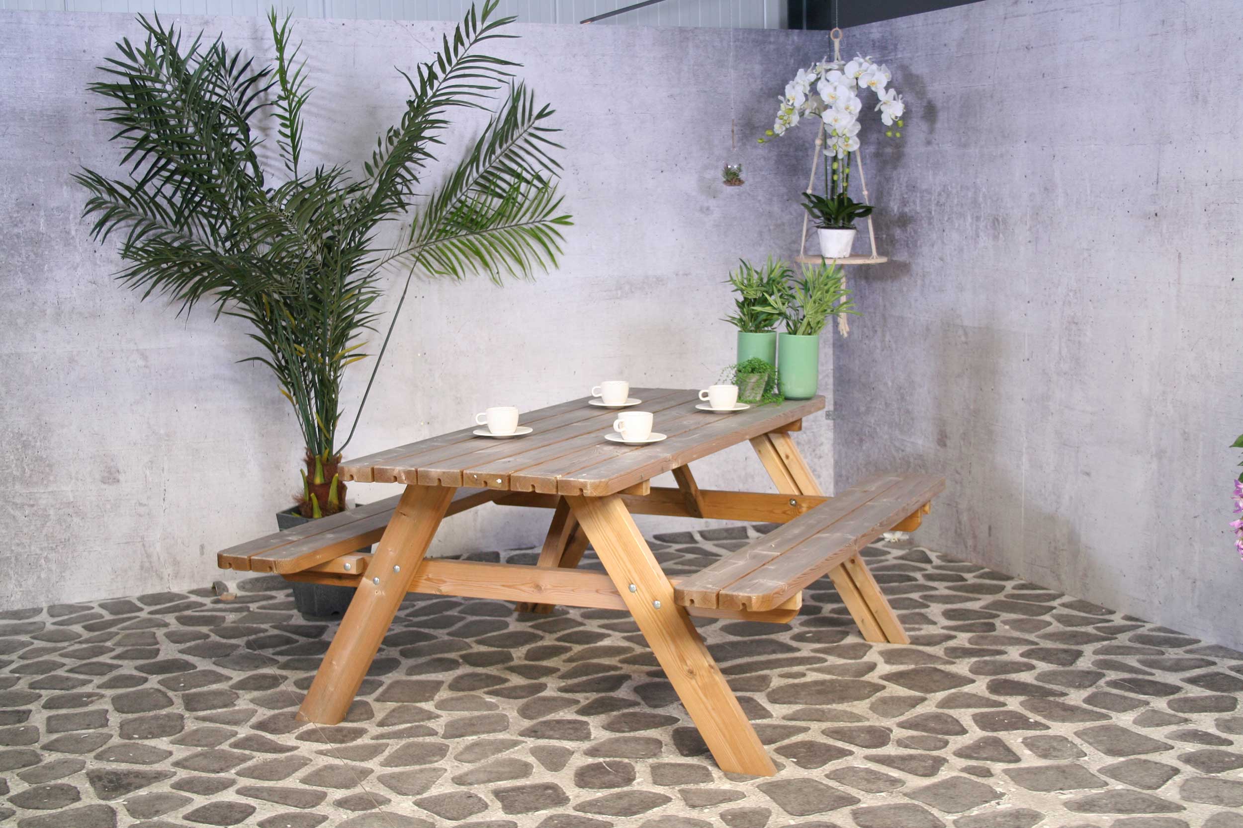 Picknicktafel Oslo – 177x154x77 cm - Grenen - Image 2