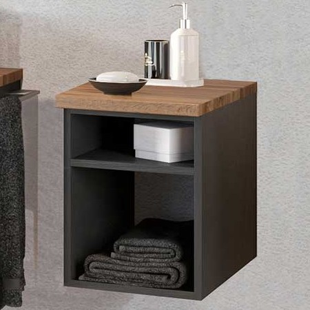 Placard mural Dasa 30cm avec 1 étagère - graphite/gris mat