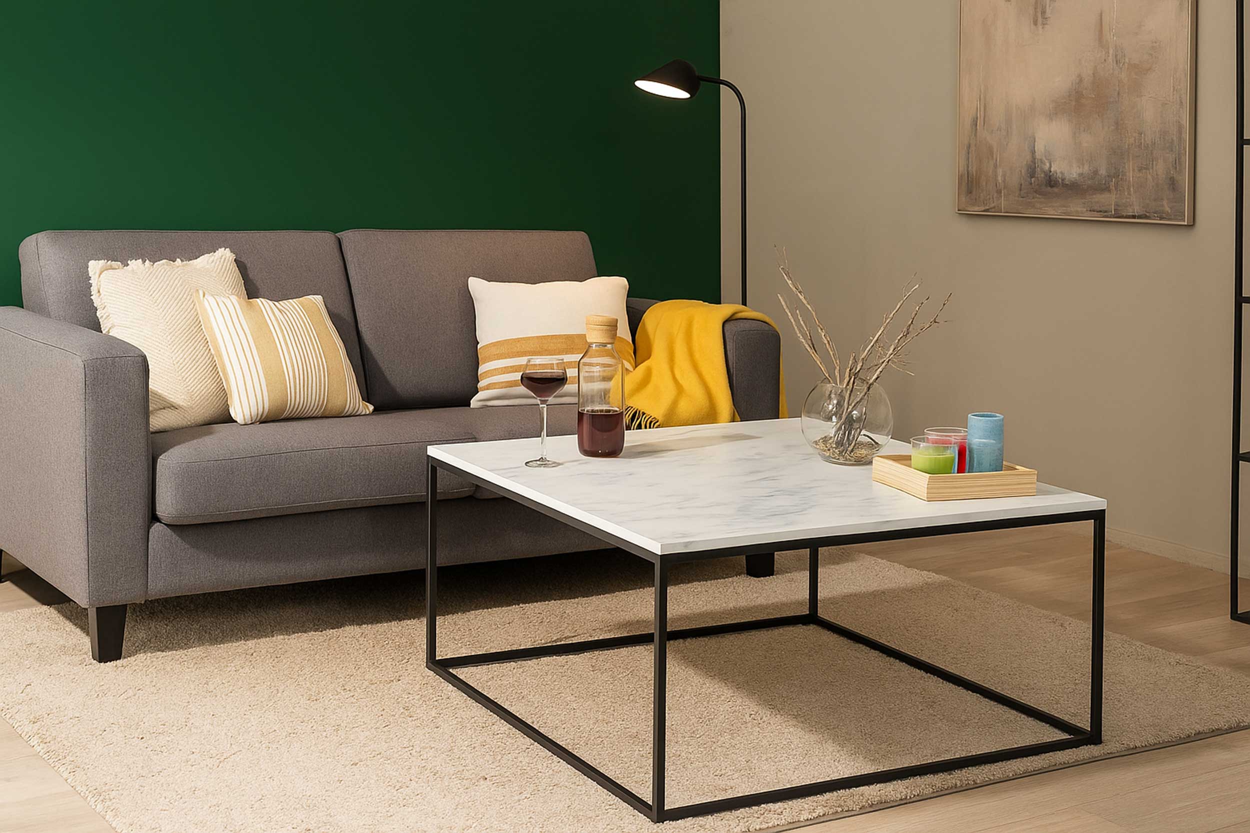 Poly Table basse | 100 % MÉLAMINE | Blanc, Noir - Image 4