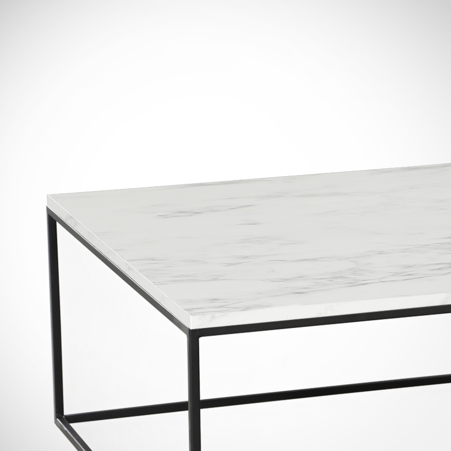Poly Table basse | 100 % MÉLAMINE | Blanc, Noir - Image 10