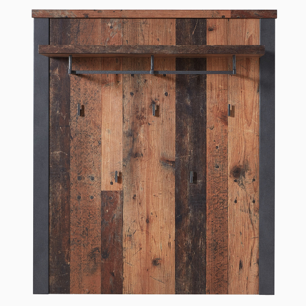 Porte-manteau mural Carthago 94cm avec porte-chapeaux - vieux chêne/anthracite