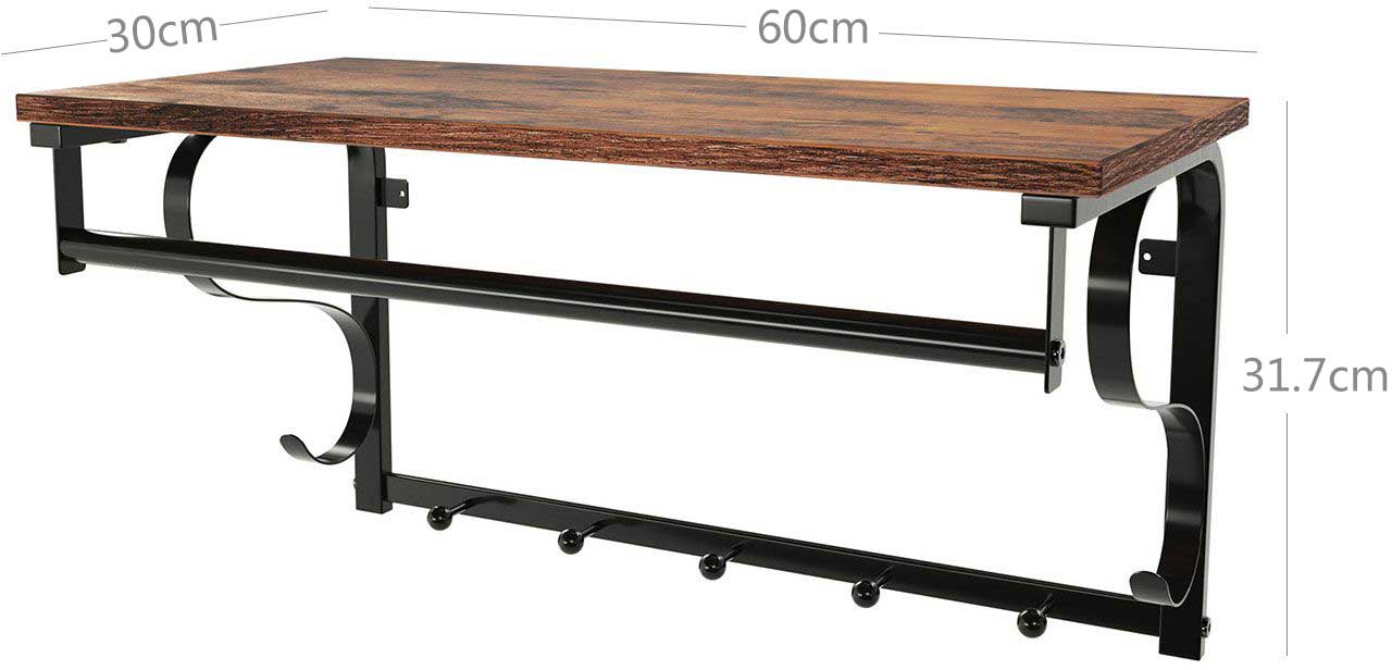 Portemanteau mural Aline - brun/noir - Image 3